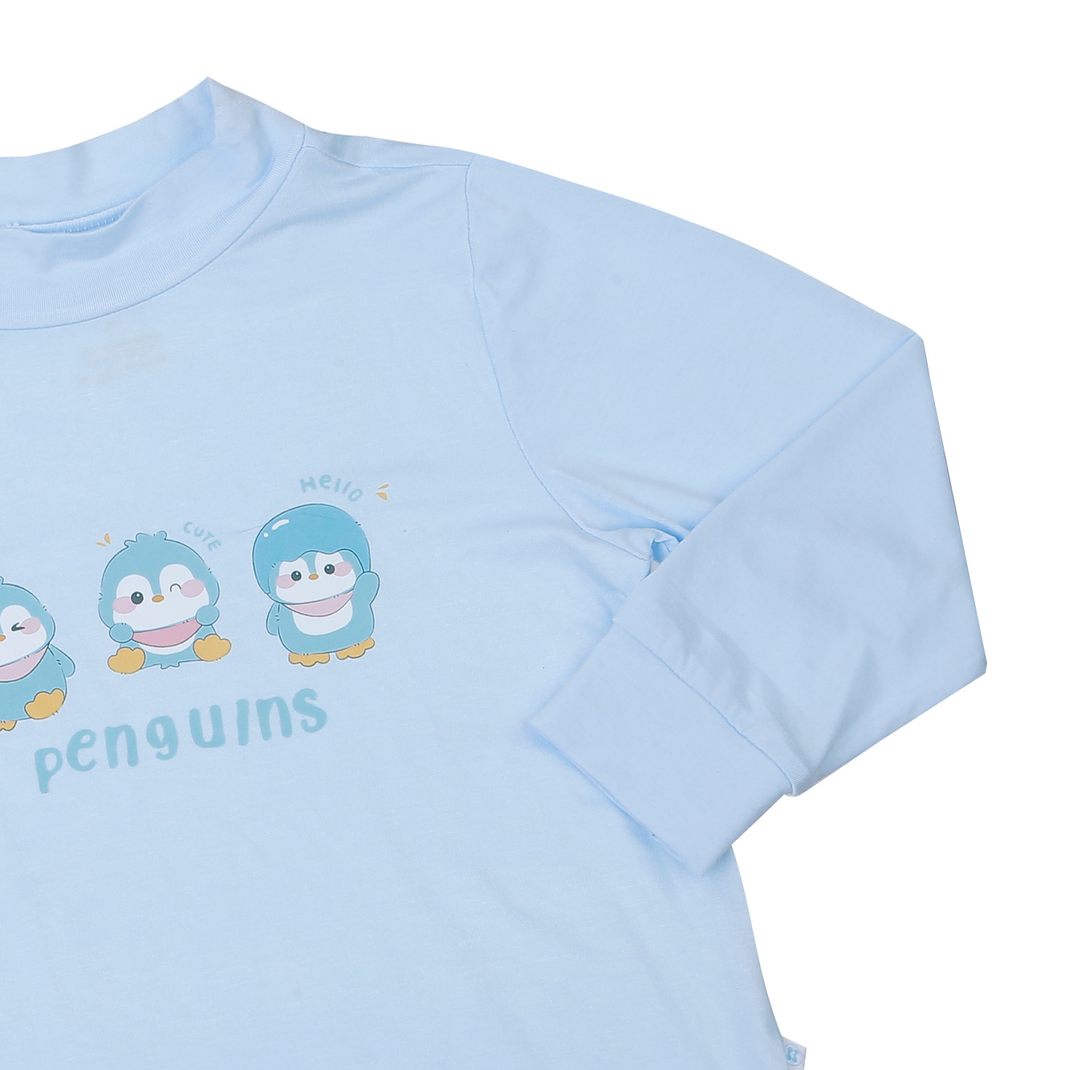 Áo cổ 3 phân bé trai KidsPlaza Modal in chim cánh cụt M25T (Xanh) hình 2