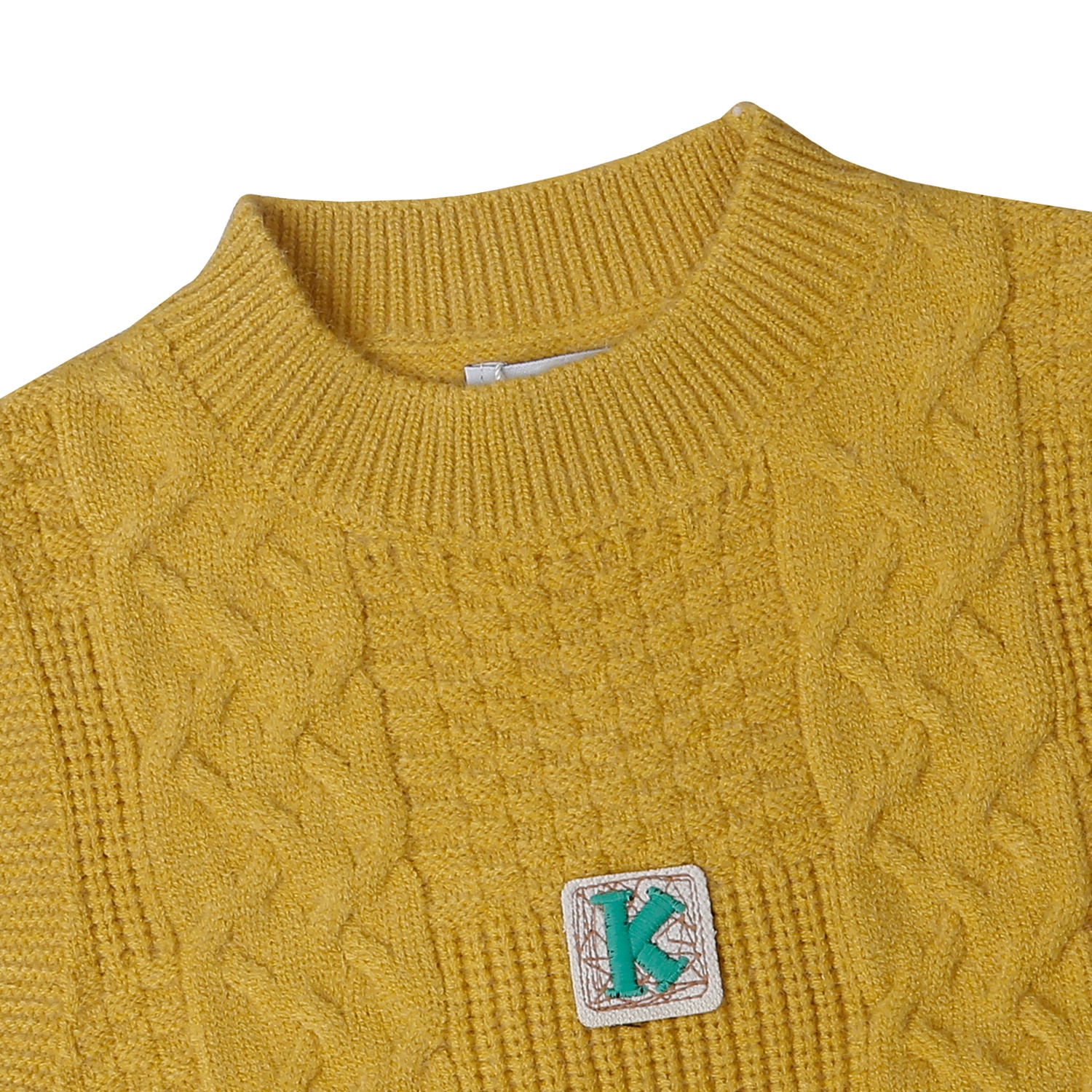Áo gile len basic Mamago chui thêu chữ K 25M-G07 (Vàng)