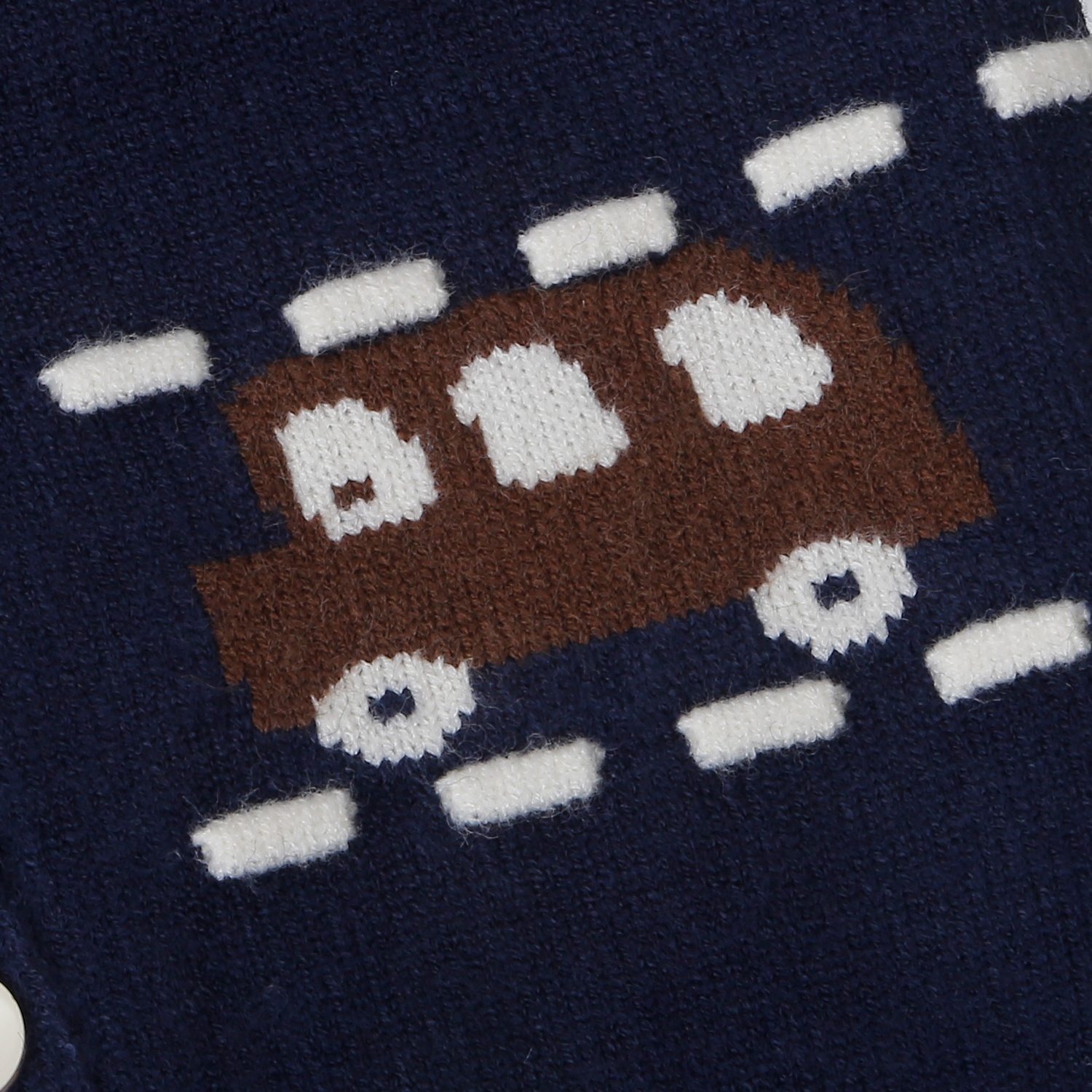 Áo gile len bé trai Mamago cài cúc dệt ô tô 25M-G12 (Xanh than)