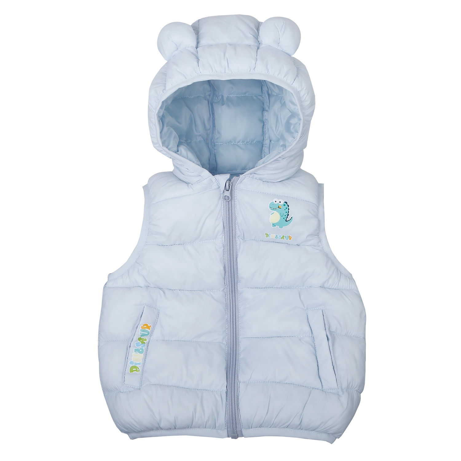 Áo khoác bé trai sát nách KidsPlaza in khủng long 25K (Xanh) hình 1