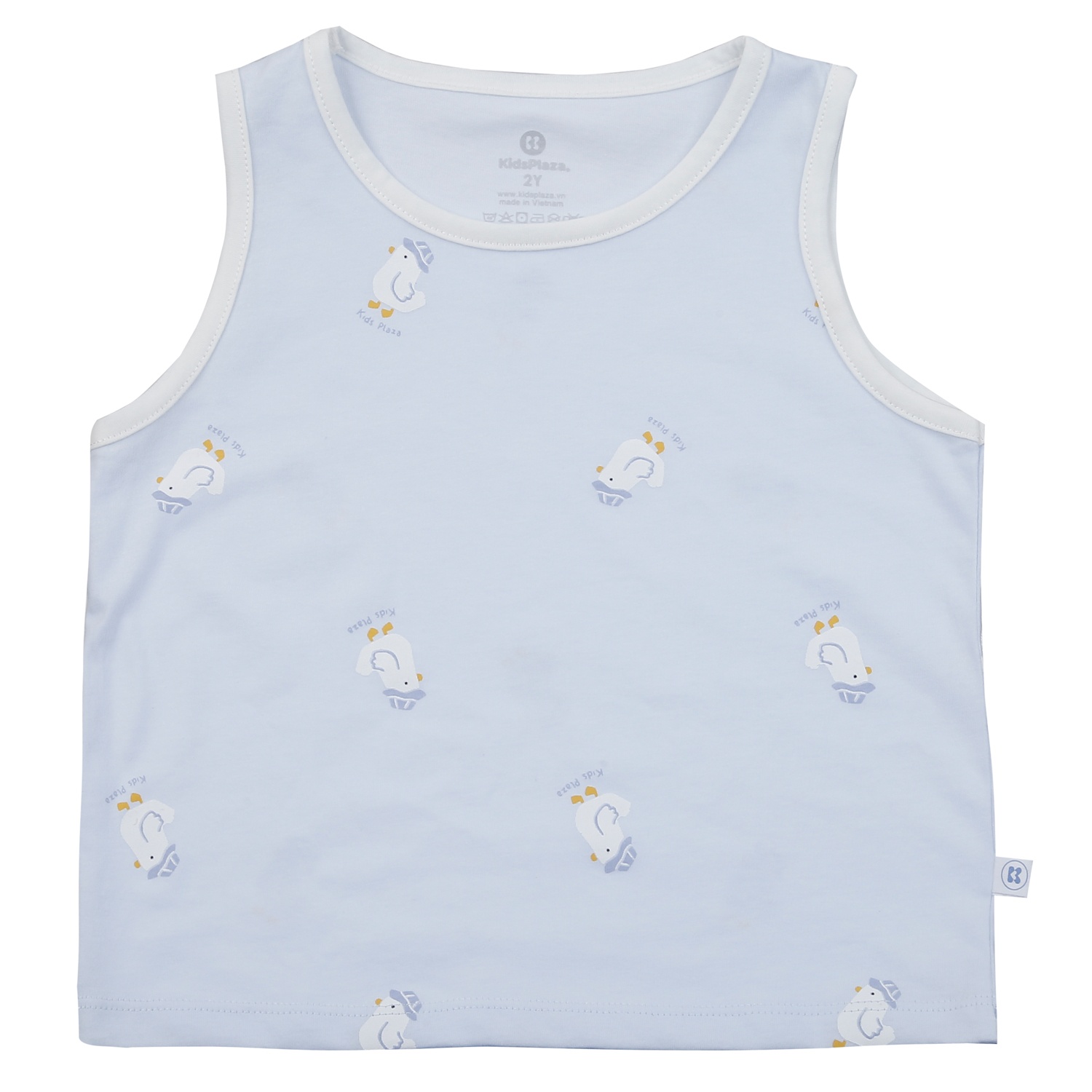 Bộ ba lỗ bé trai Kidsplaza in vịt BA25H (Xanh) hình 3