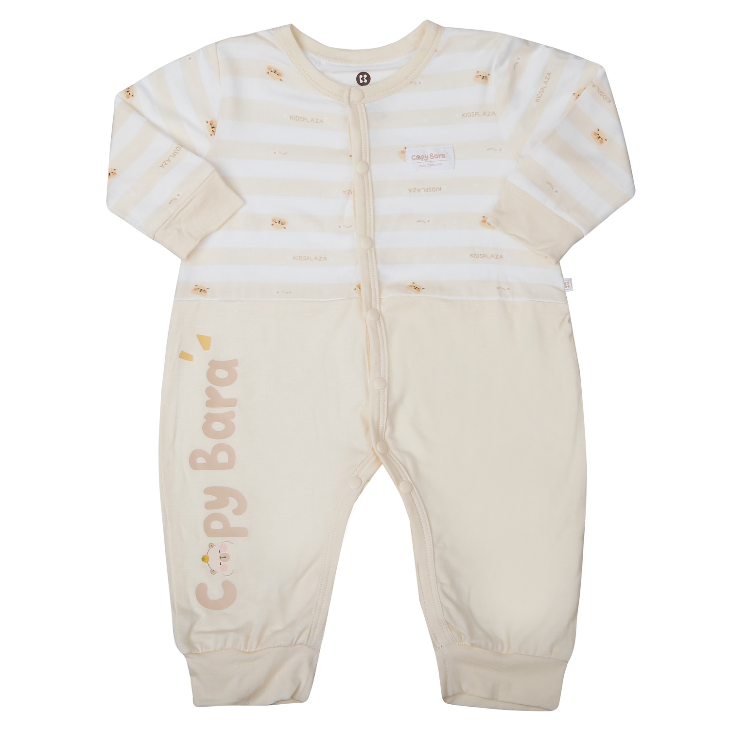 Bộ body dài cài giữa Modal kẻ ngang KidsPlaza M25T (Be)