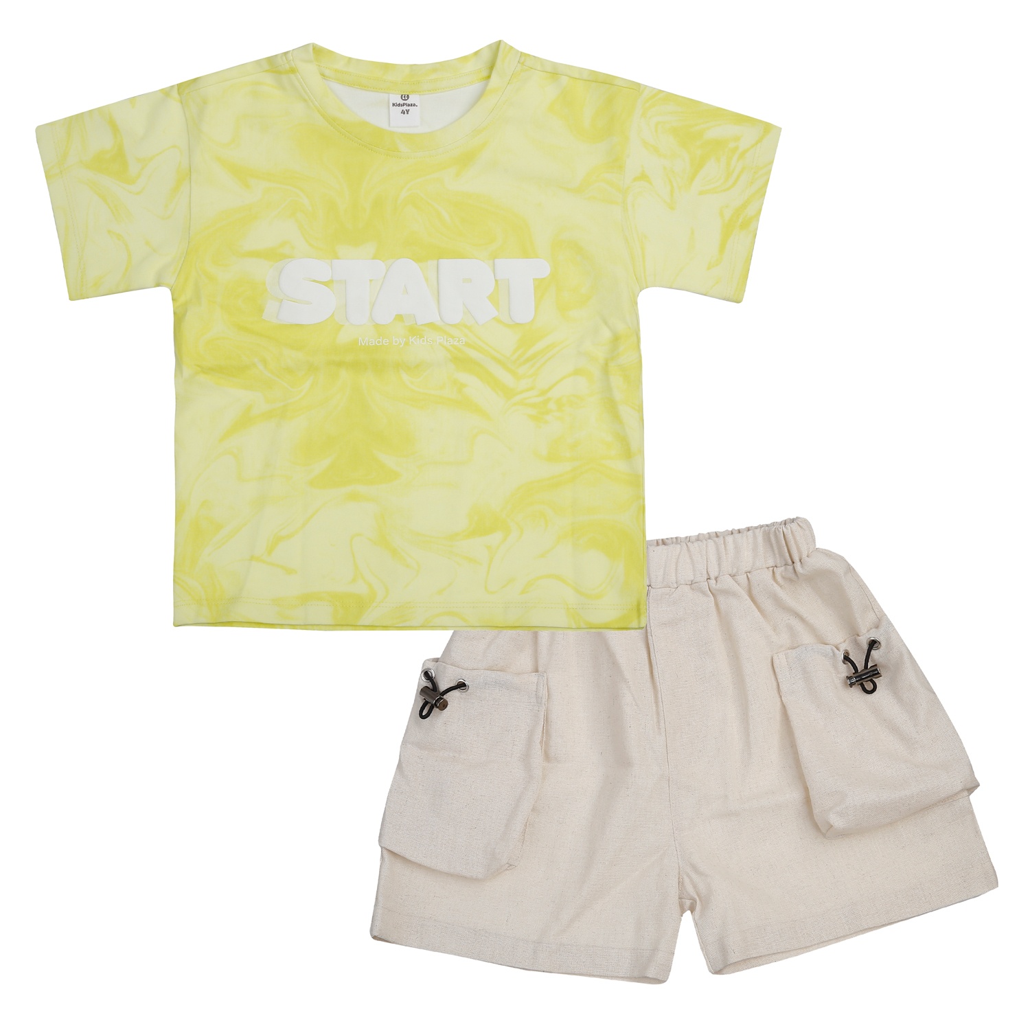 Bộ cộc bé trai KidsPlaza in chữ M25H (Vàng be) 