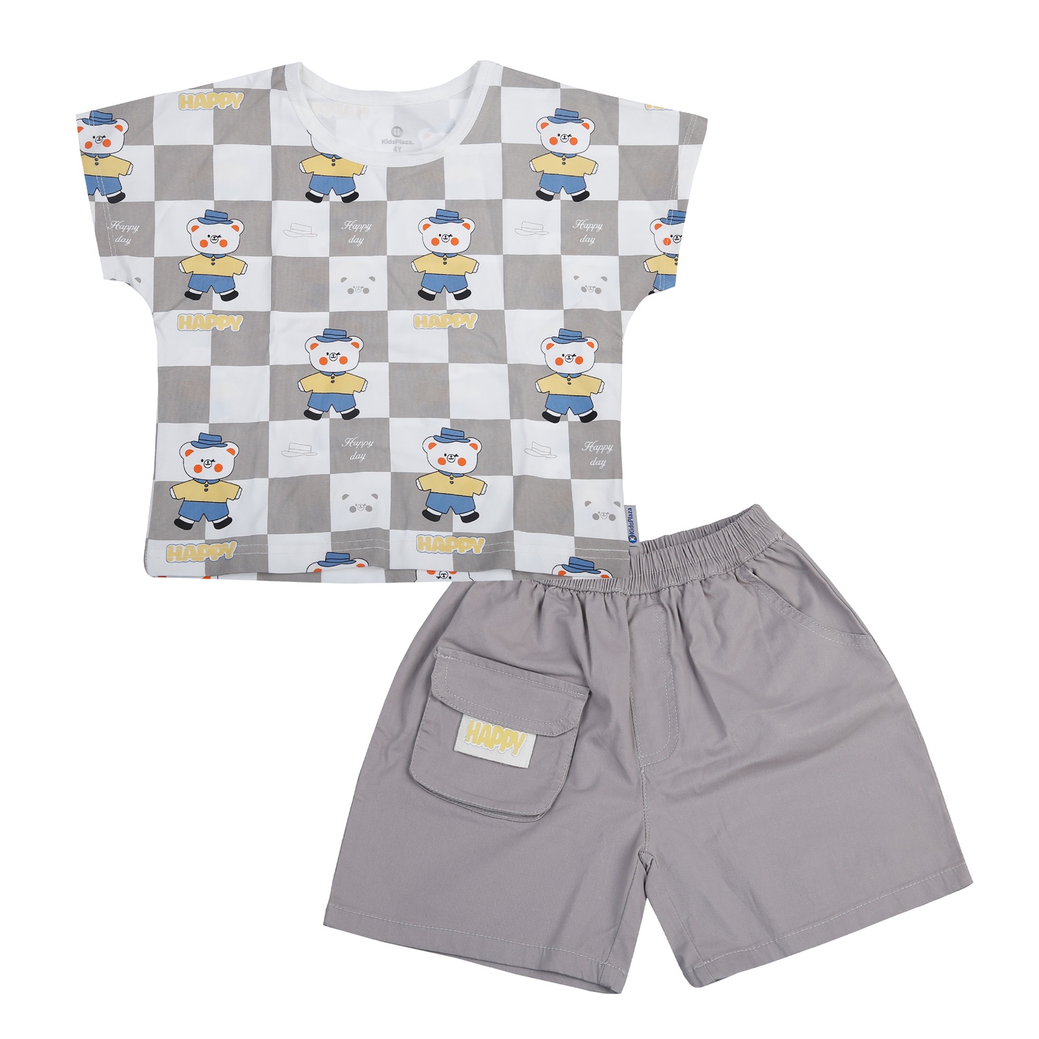 Bộ cộc bé trai KidsPlaza in hình gentle TT25H (Ghi) 
