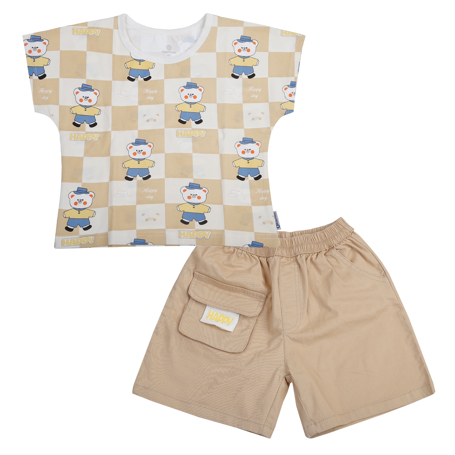 Bộ cộc bé trai KidsPlaza in hình gentle TT25H (Nâu) 