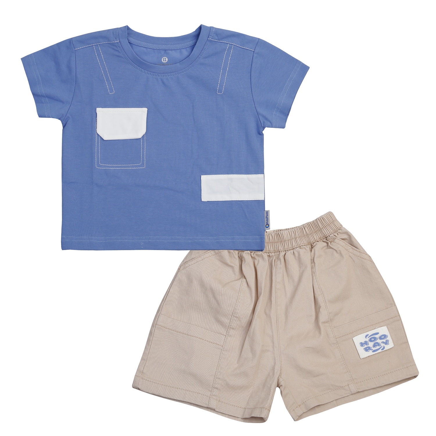 Bộ cộc bé trai KidsPlaza thêu túi TT25H (Xanh Be) 