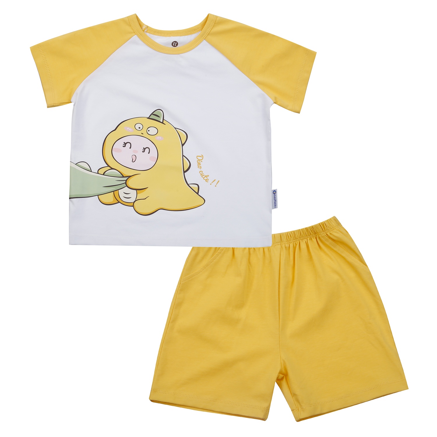  Bộ cộc tay bé trai KidsPlaza in Dino M25H (Trắng vàng)