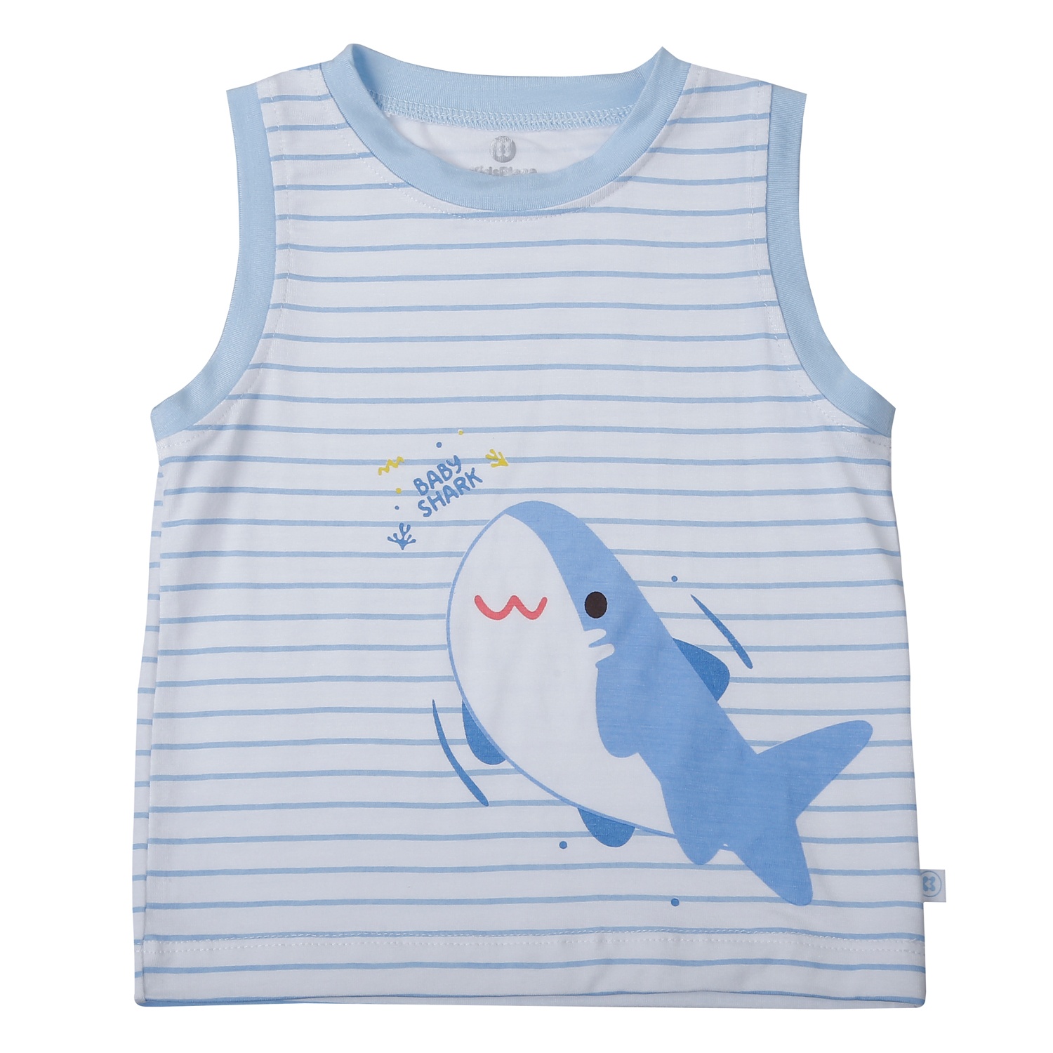 Bộ quần áo ba lỗ KidsPlaza in cá TT25H (Trắng xanh) hình 2