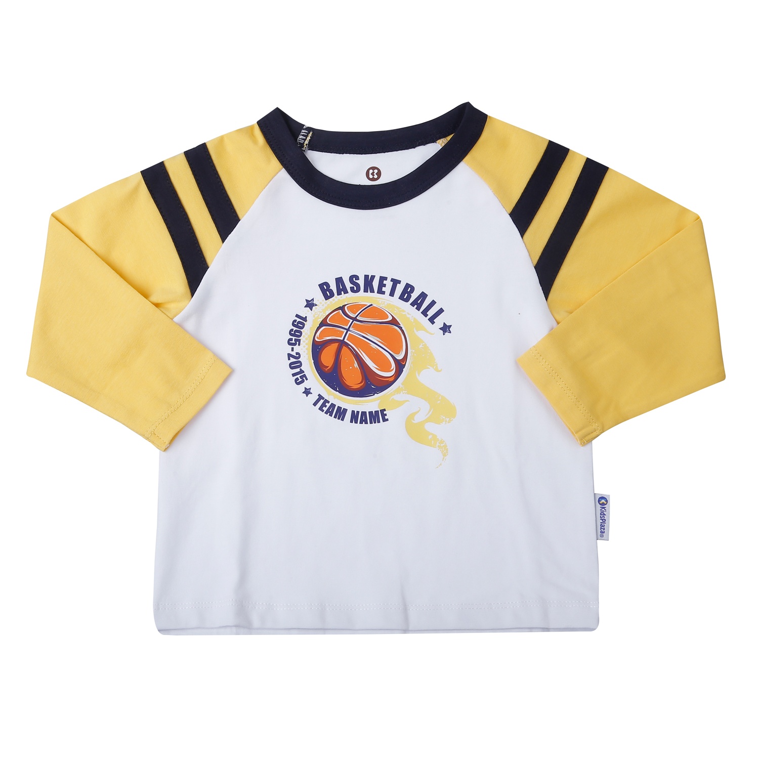 Bộ quần áo dài tay bé trai KidsPlaza cotton in basketball M25T (Vàng)
