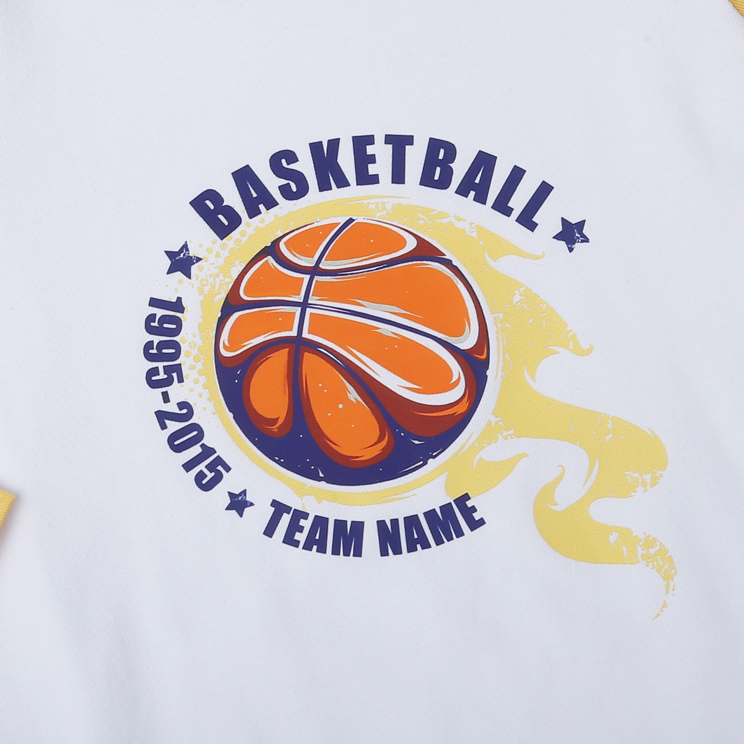 Bộ quần áo dài tay bé trai KidsPlaza cotton in basketball M25T (Vàng)