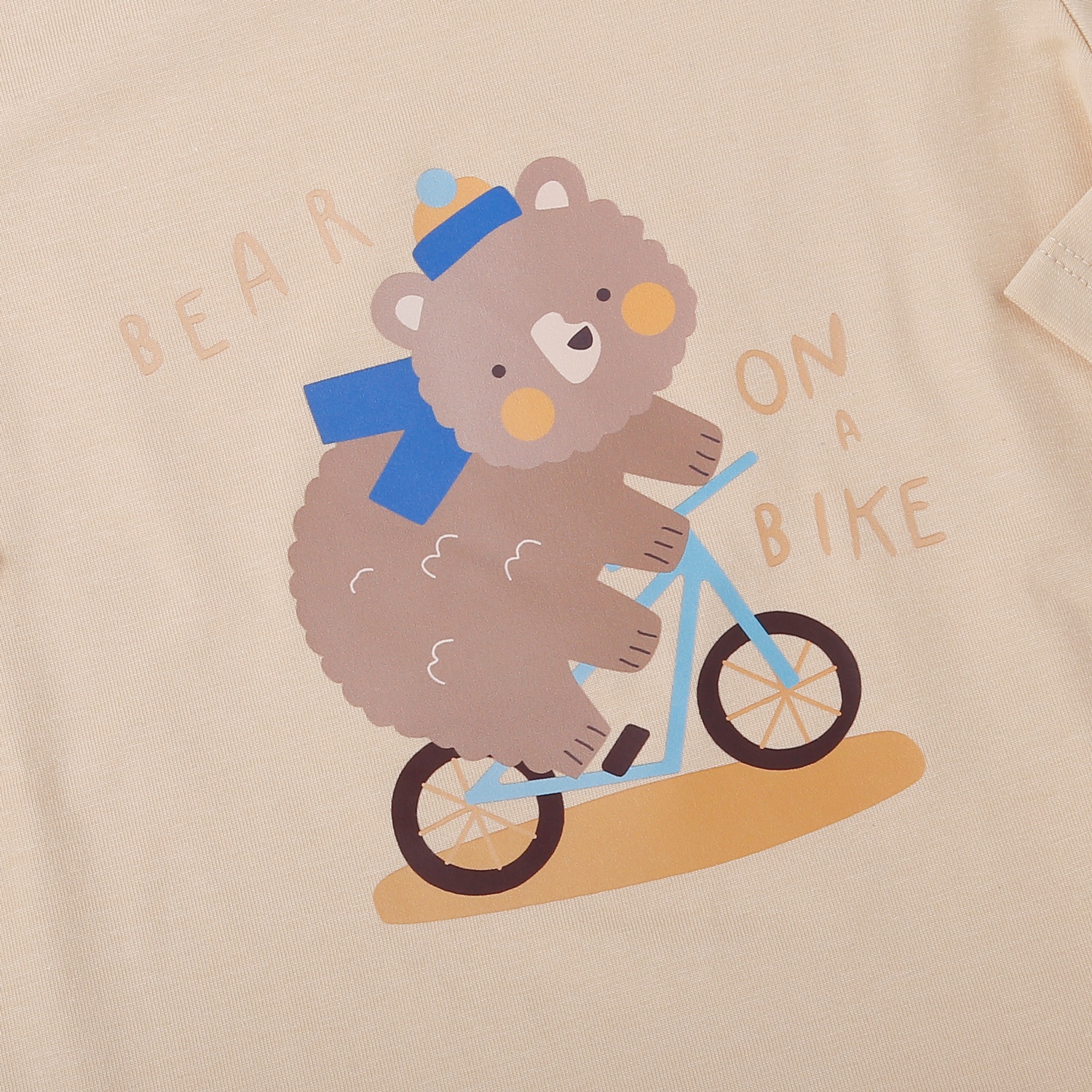 Bộ quần áo dài tay bé trai KidsPlaza cotton in bear M25T (Be nâu)