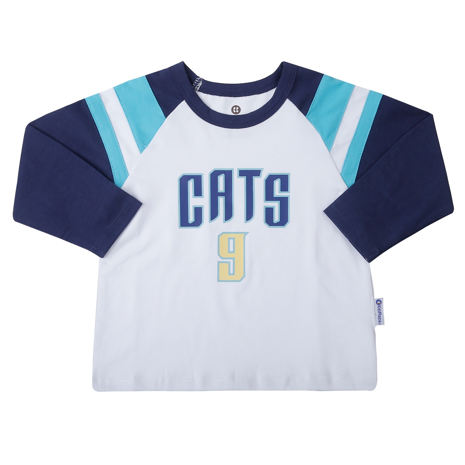 Bộ quần áo dài tay bé trai KidsPlaza cotton in cats M25T (Trắng xanh) hình 2