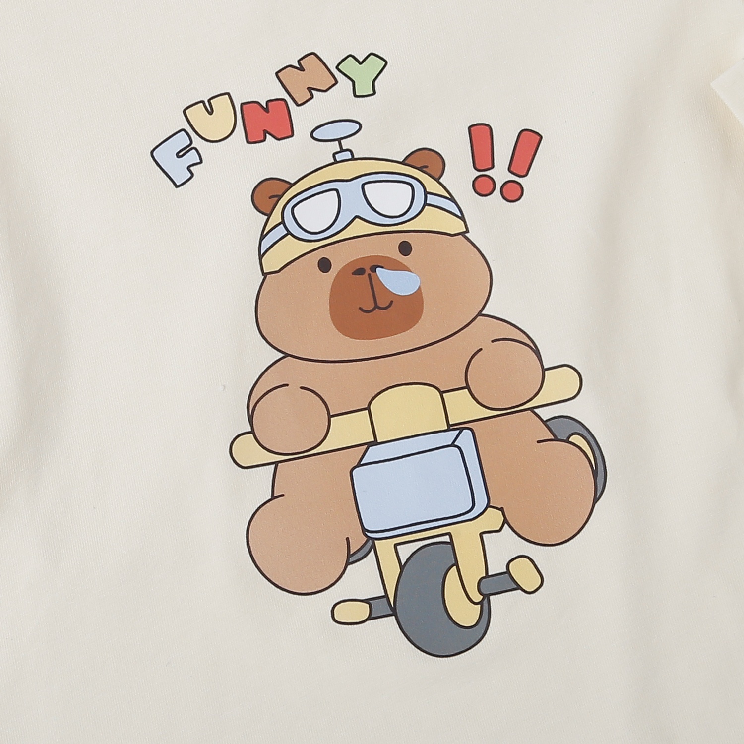 Bộ quần áo dài tay bé trai KidsPlaza cotton in funny M25T (Nâu be)