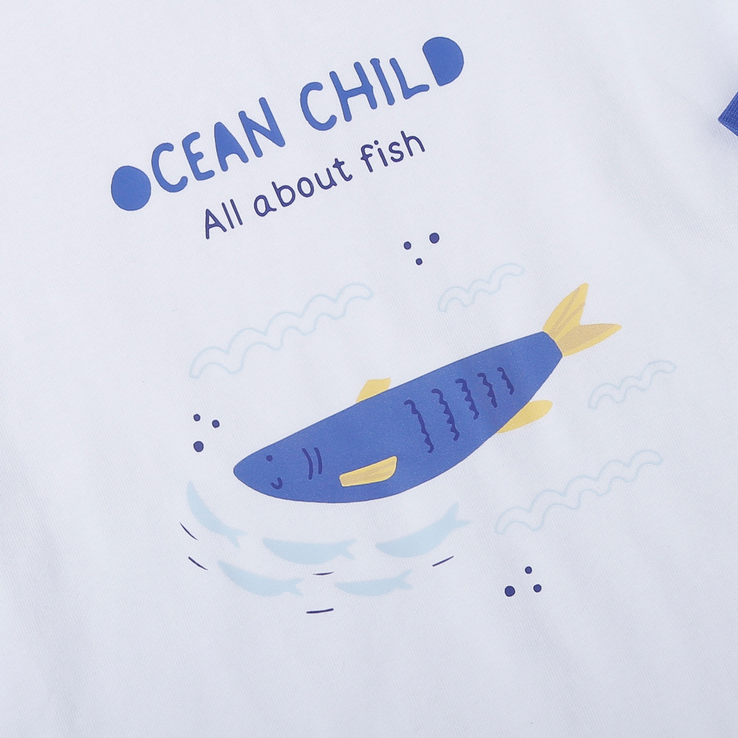 Bộ quần áo dài tay bé trai KidsPlaza cotton in ocean M25T (Trắng xanh) 