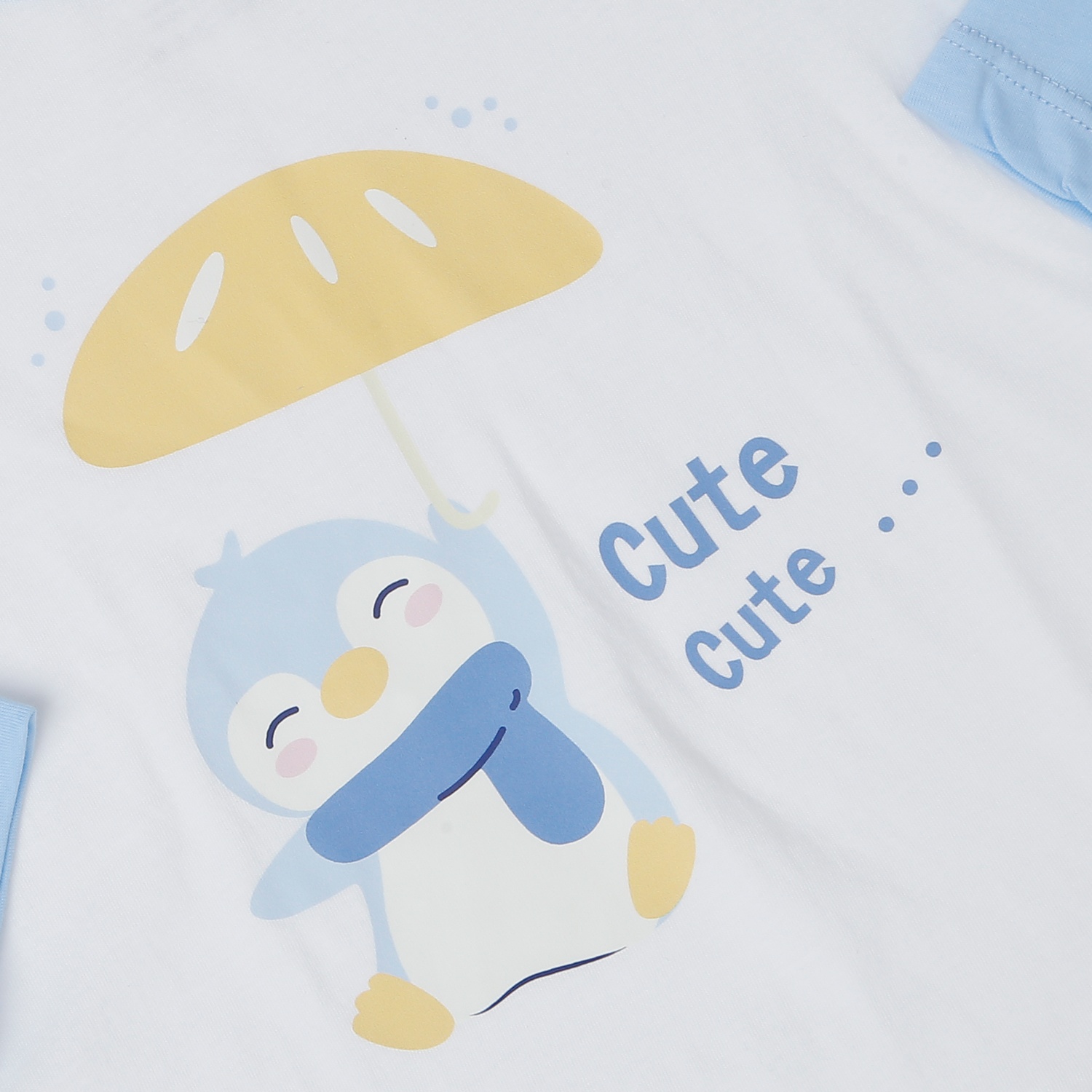 Bộ quần áo dài tay bé trai KidsPlaza in chim cánh cụt HN25T (Xanh) hình 4