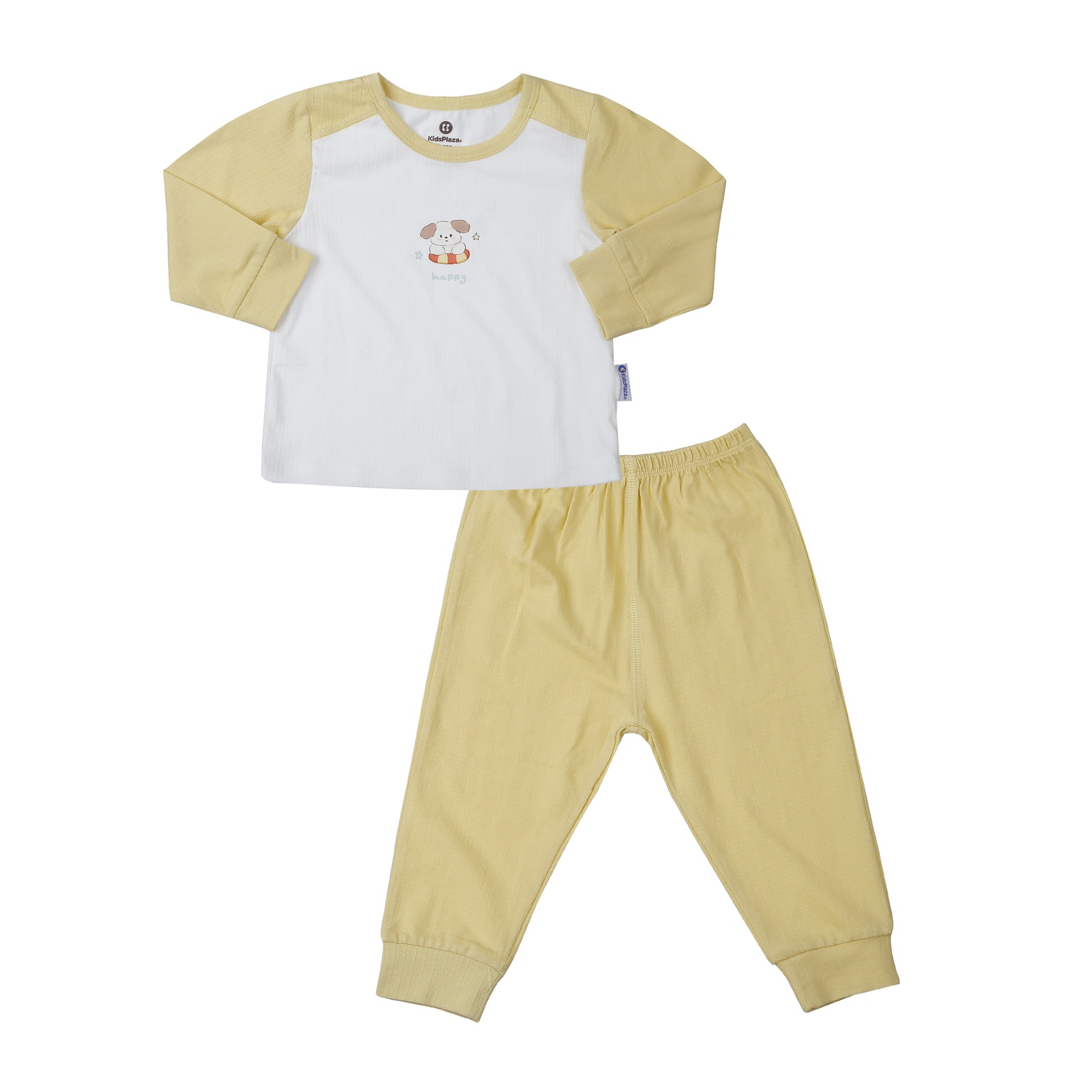 Bộ quần áo dài tay bé trai KidsPlaza in cún happy M25T (Vàng) 