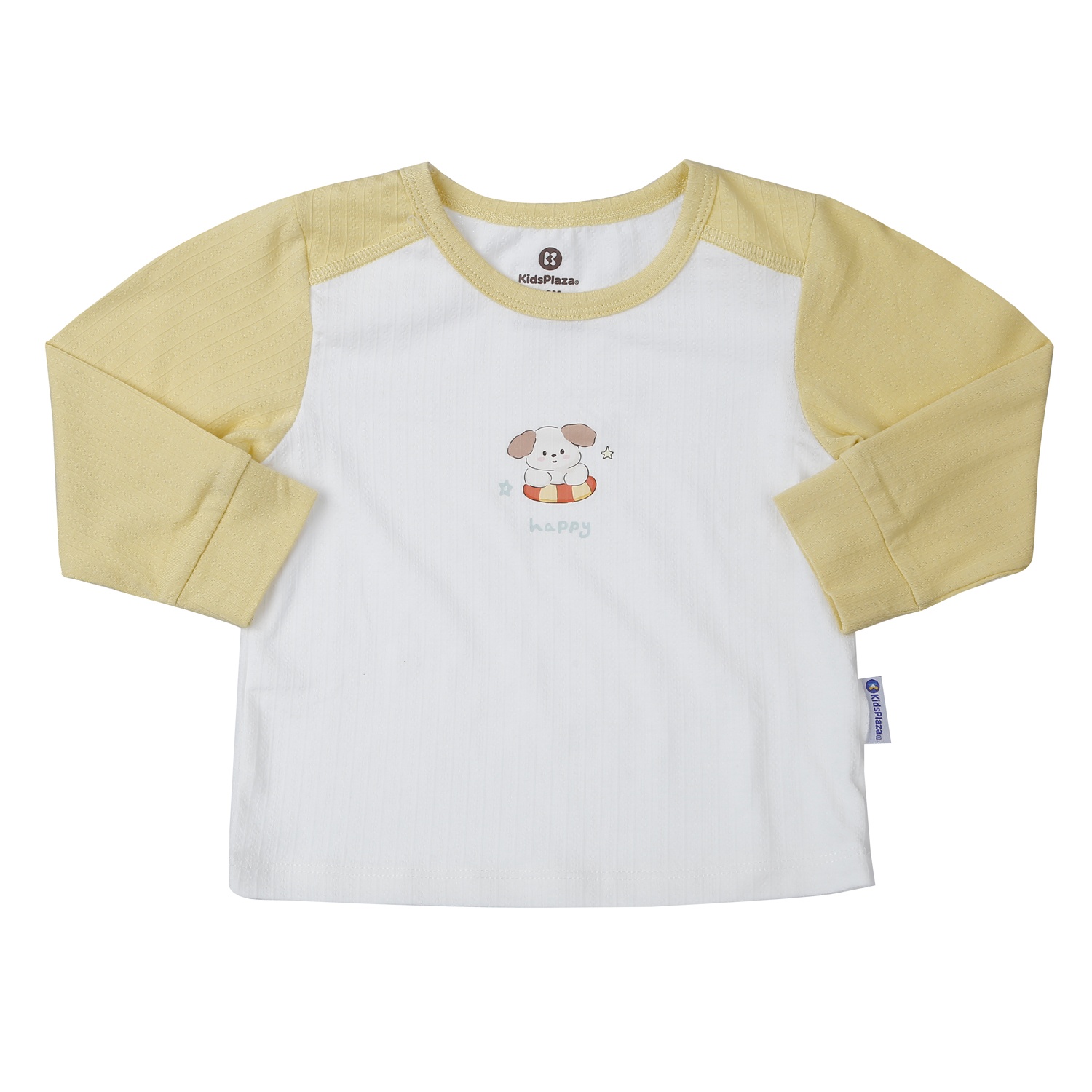 Bộ quần áo dài tay bé trai KidsPlaza in cún happy M25T (Vàng) 