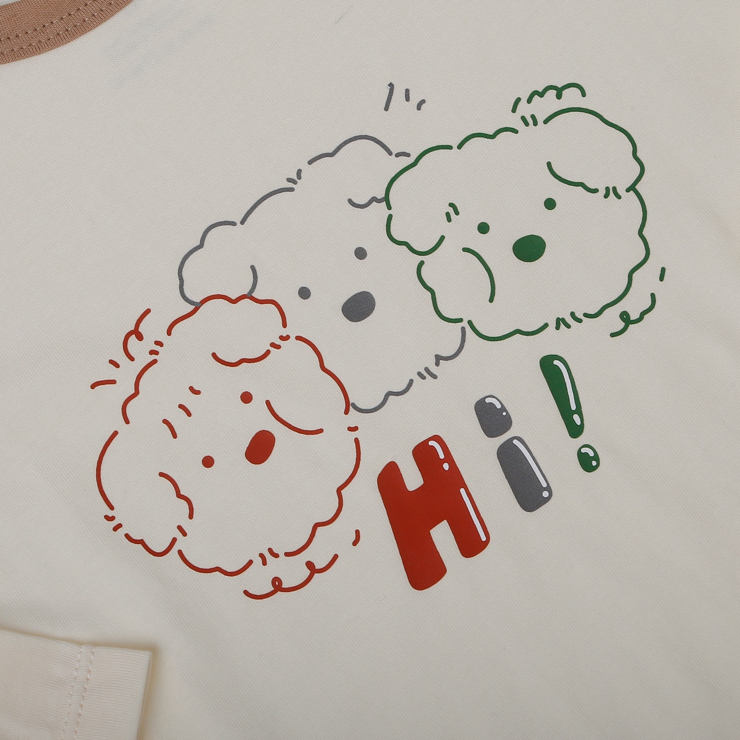 Bộ quần áo dài tay bé trai KidsPlaza in cún HN25T (Nâu be)