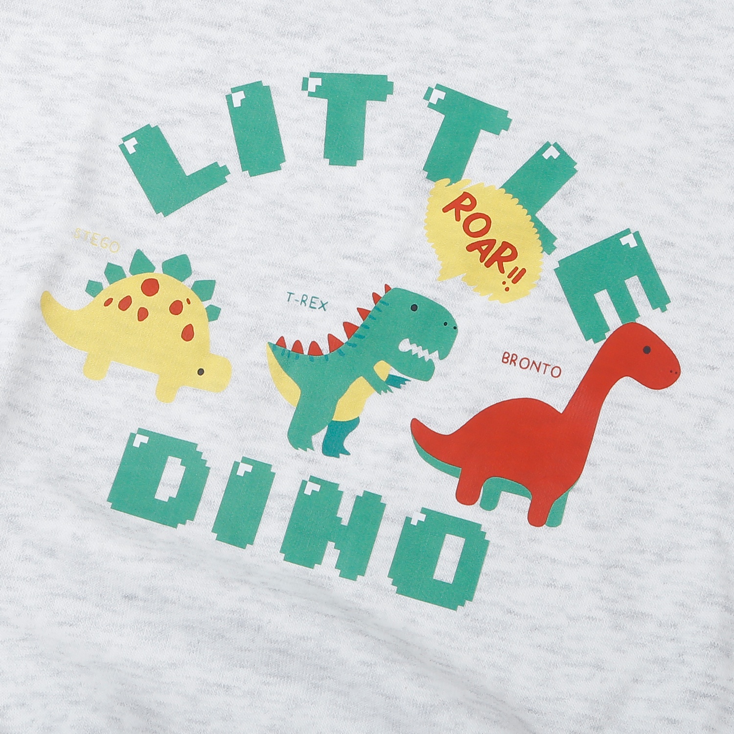 Bộ quần áo dài tay bé trai KidsPlaza nỉ da cá in little HN25D (Ghi)