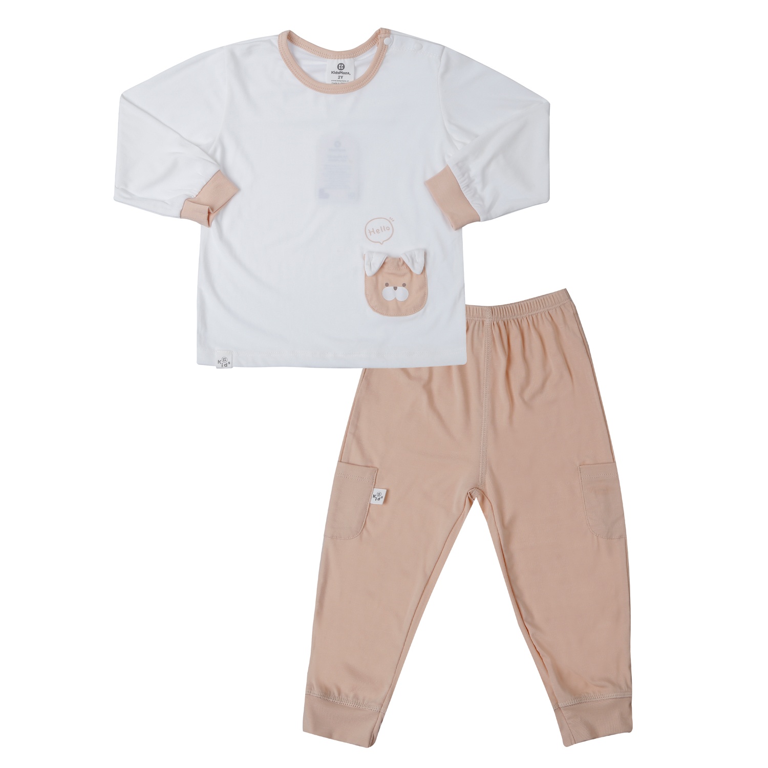  Bộ quần áo dài tay bé trai KidsPlaza Otis gắn túi áo ND25T (Trắng nâu)