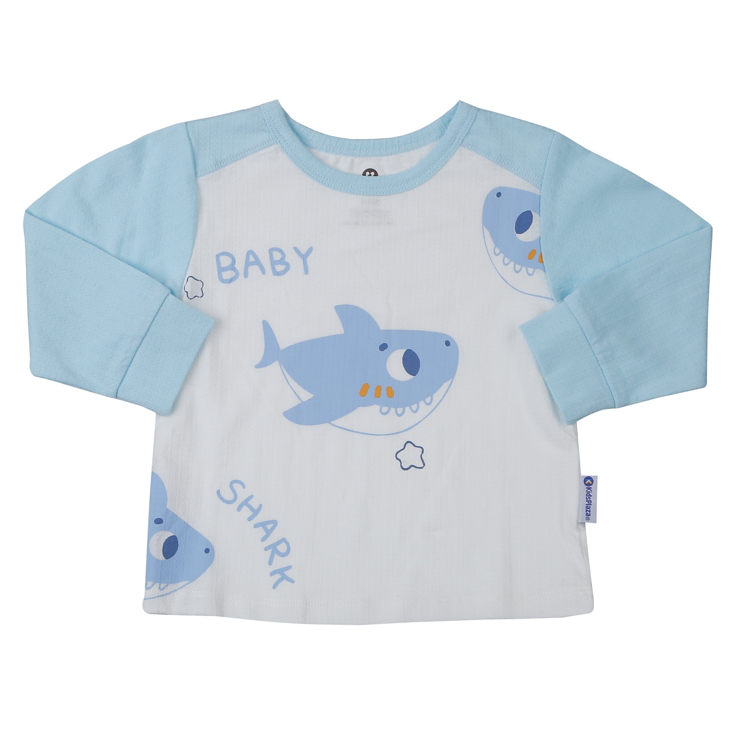 Bộ quần áo dài tay bé trai KidsPlaza rayon in 3 cá M25T (Trắng xanh)