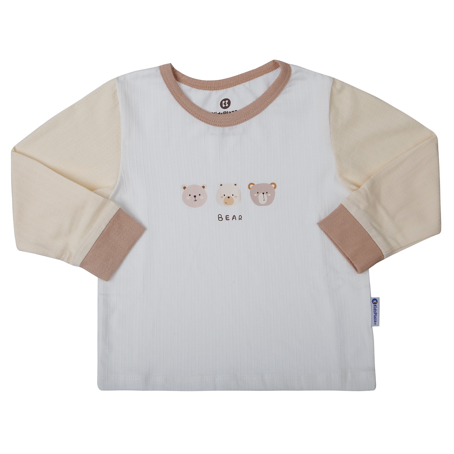 Bộ quần áo dài tay bé trai KidsPlaza rayon in bear M25T (Màu be)