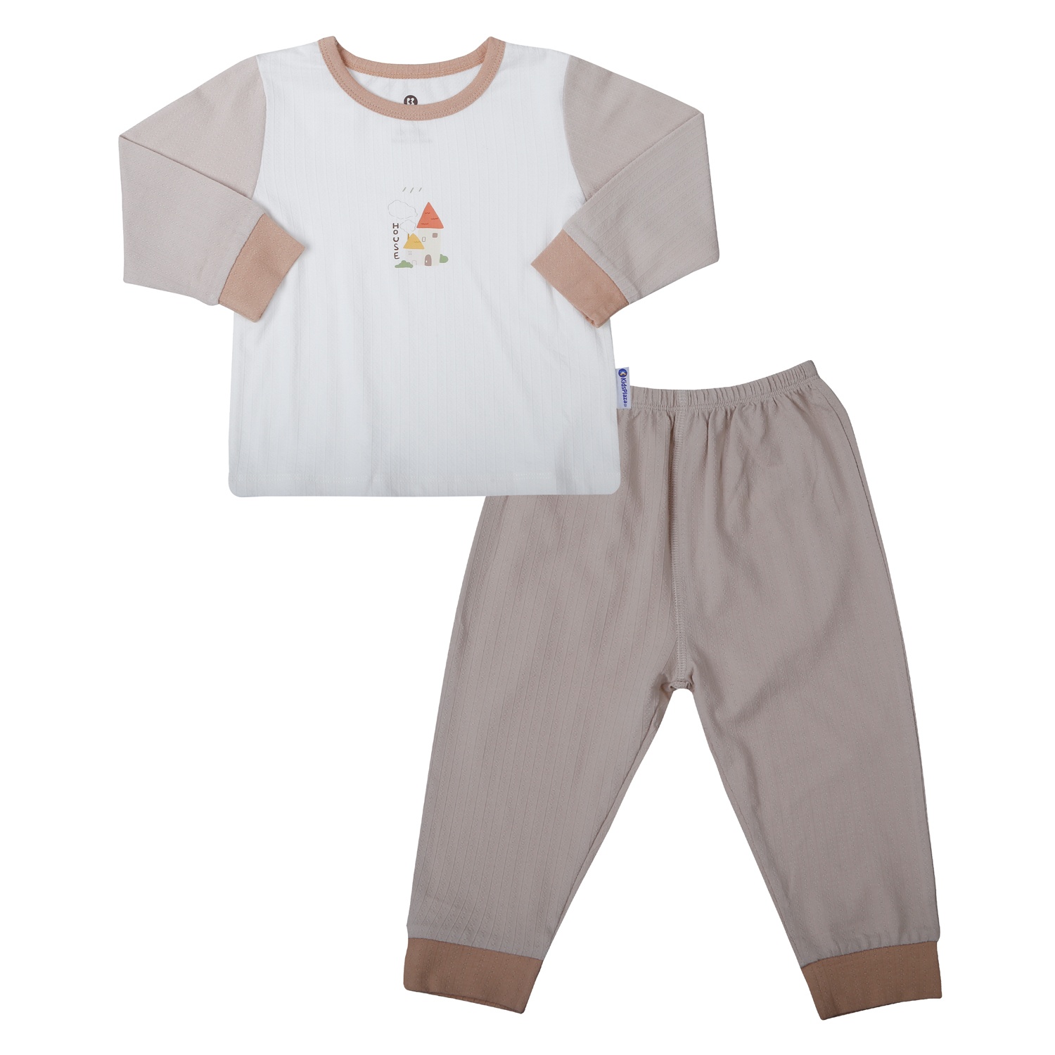 Bộ quần áo dài tay bé trai KidsPlaza rayon in house M25T (Màu ghi)