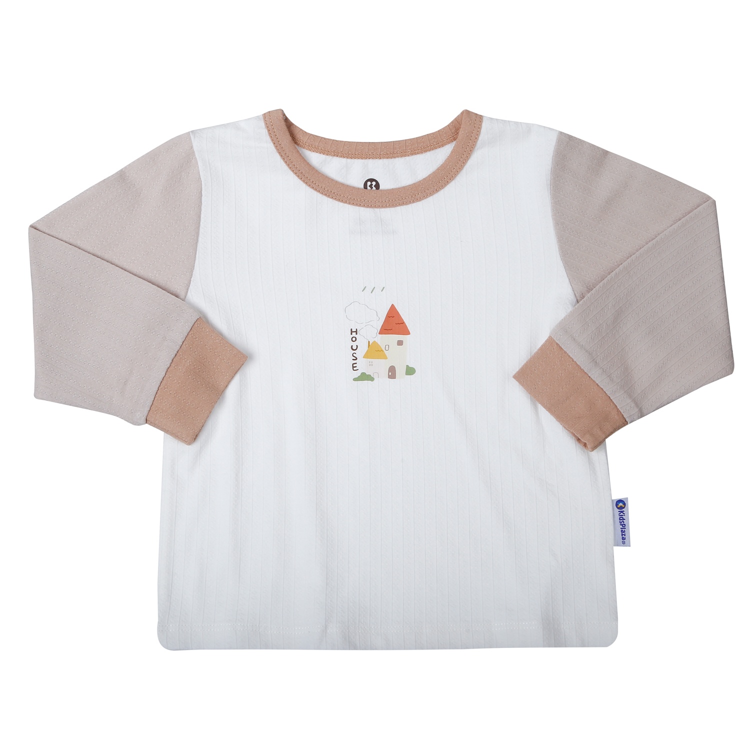 Bộ quần áo dài tay bé trai KidsPlaza rayon in house M25T (Màu ghi)