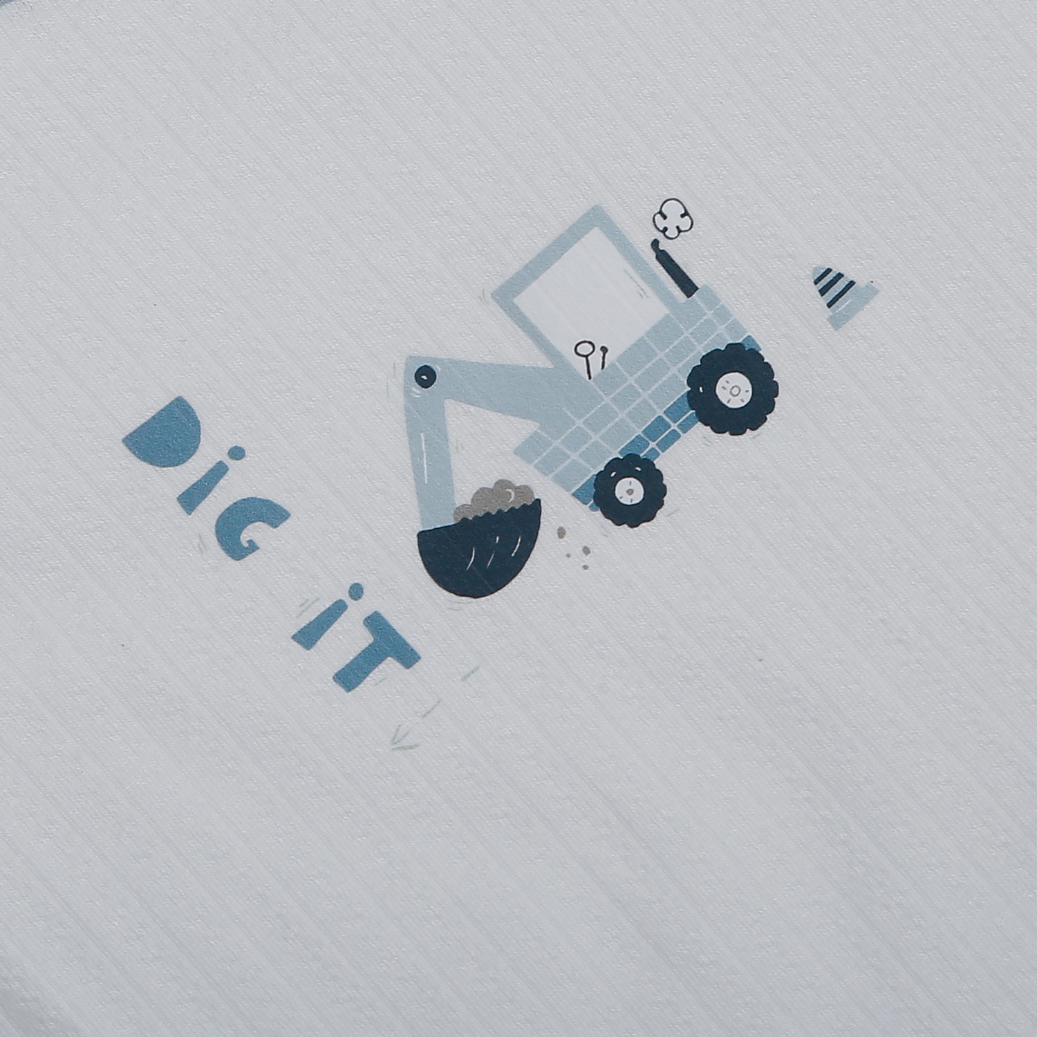 Bộ quần áo dài tay bé trai KidsPlaza rayon in máy xúc M25T (Màu xanh)