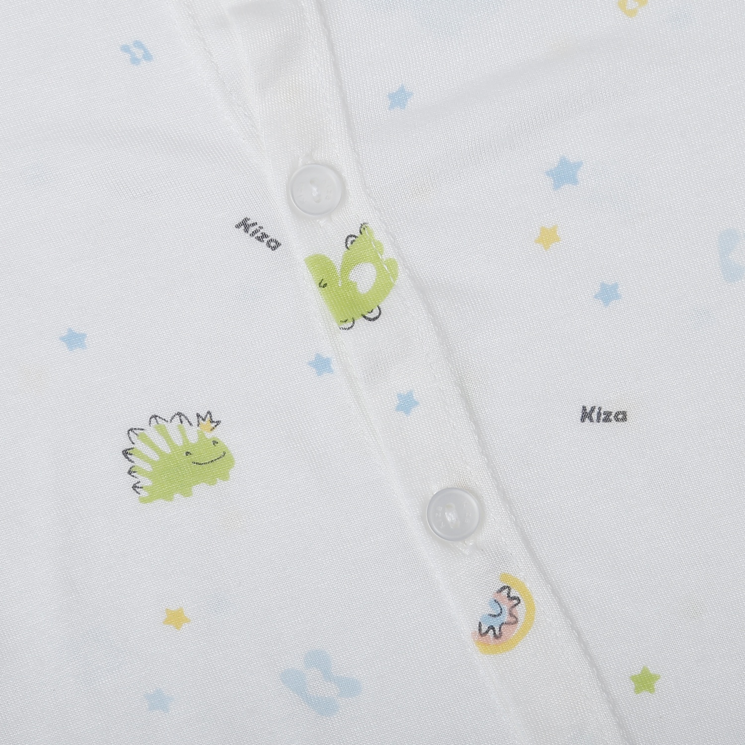 Bộ quần áo dài tay cài giữa Kiza in khủng long ND25T (Trắng xanh) hình 2