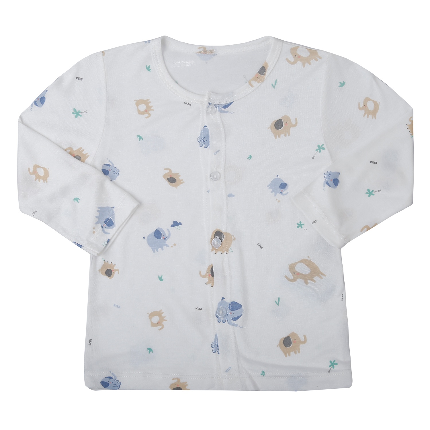 Bộ quần áo dài tay cài giữa Kiza in voi BA25H (Trắng) hình 3