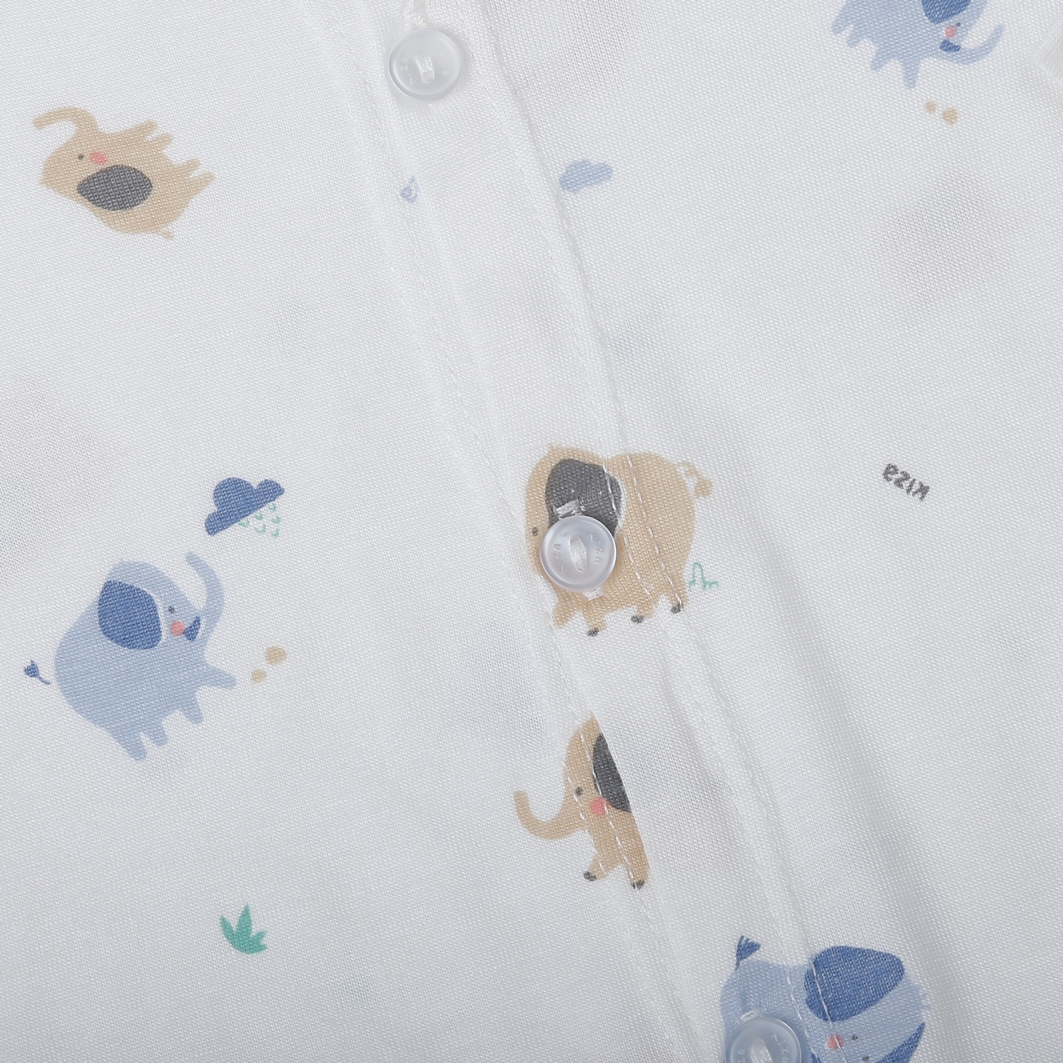 Bộ quần áo dài tay cài giữa Kiza in voi BA25H (Trắng) hình 2