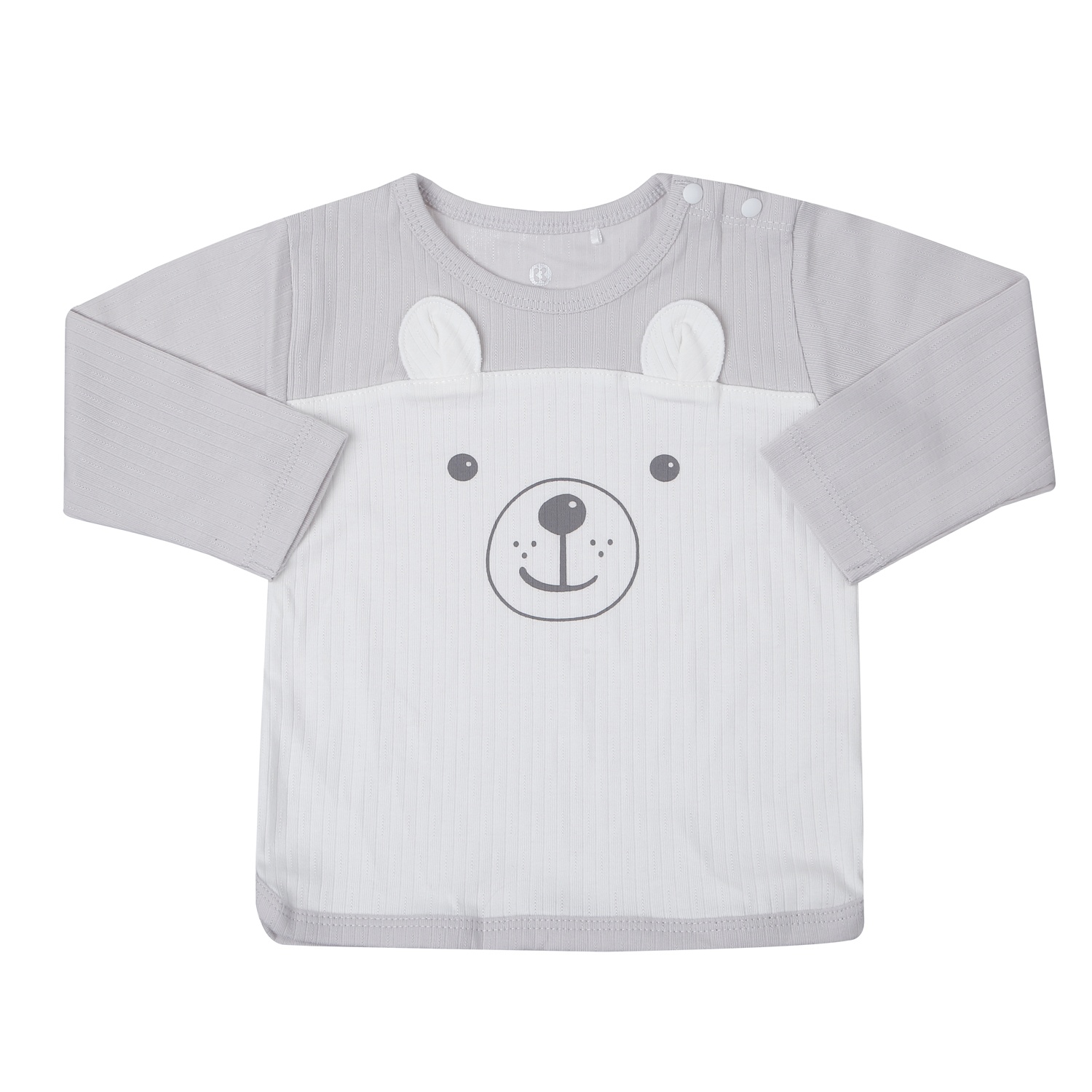 Bộ quần áo dài tay cài vai KidsPlaza kẻ tăm ND25T (Ghi) 