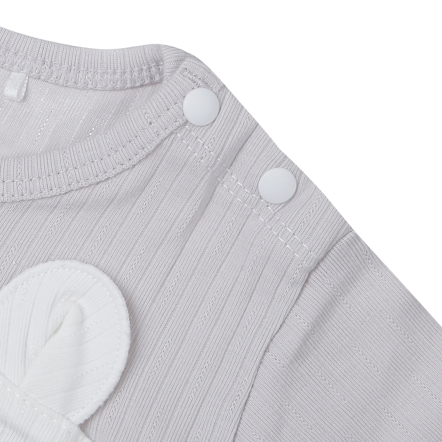 Bộ quần áo dài tay cài vai KidsPlaza kẻ tăm ND25T (Ghi) 