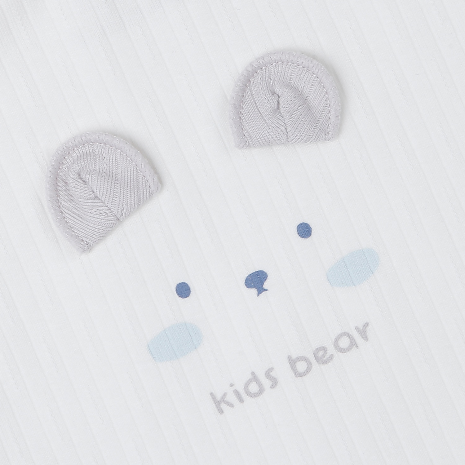 Bộ quần áo dài tay KidsPlaza cổ 3 phân kẻ tăm ND25T ( Trắng ghi)