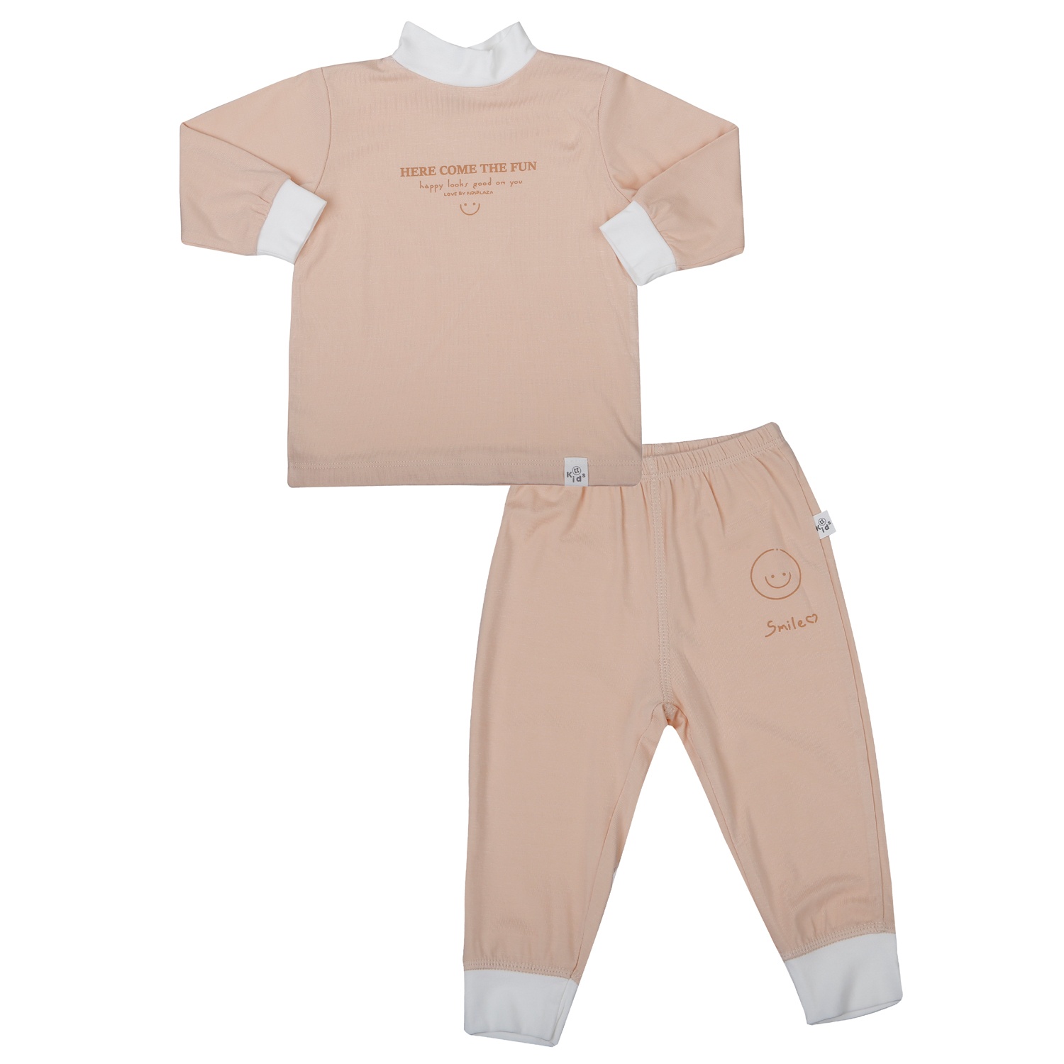 Bộ quần áo dài tay KidsPlaza Otis cổ 3 phân in chữ ND25T (Nâu) 