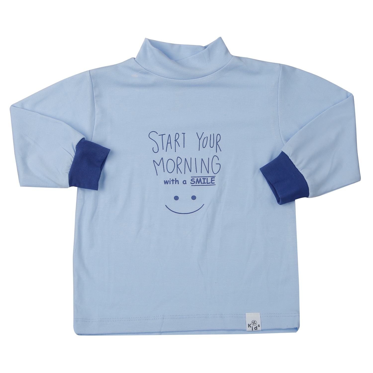 Bộ quần áo dài tay KidsPlaza Otis cổ 3 phân in chữ ND25T (Xanh)