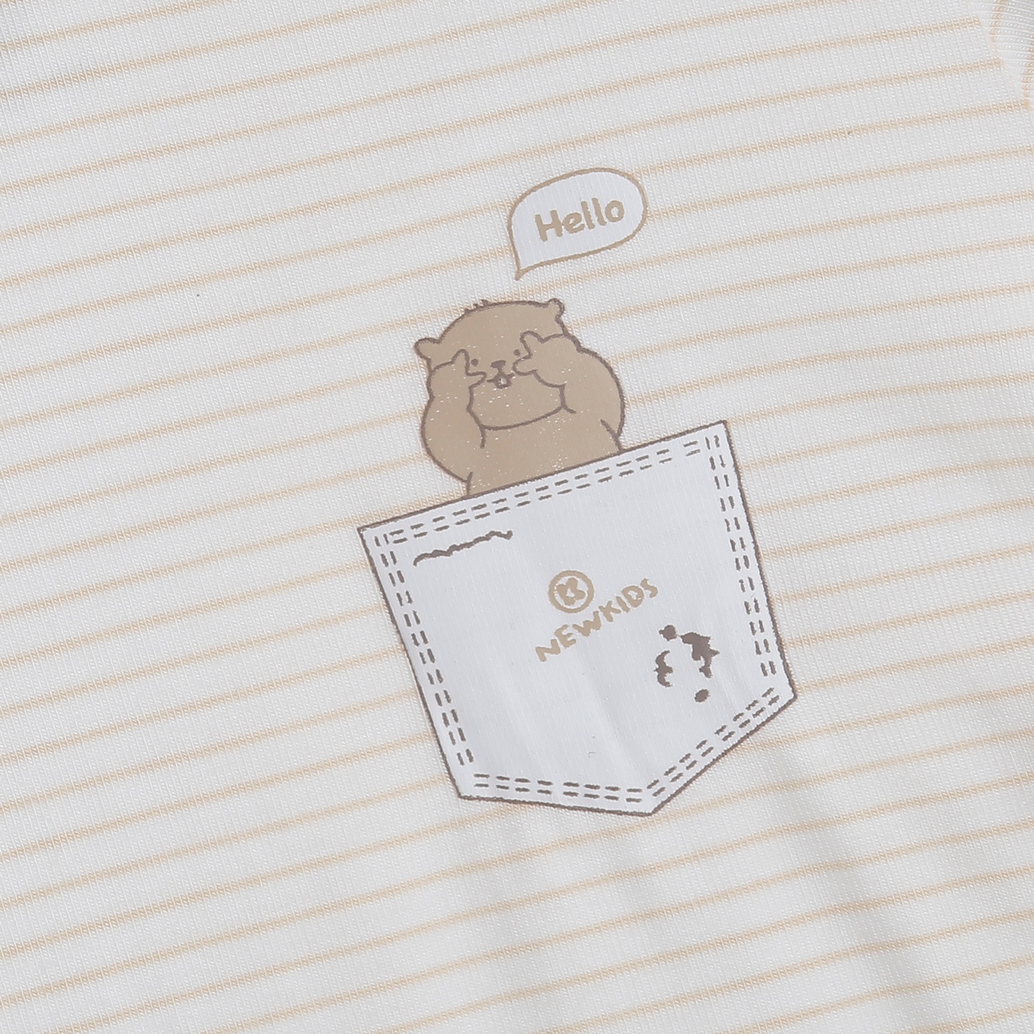 Bộ quần áo dài tay KidsPlaza Otis cổ 3 phân in gấu ND25T (Nâu) 