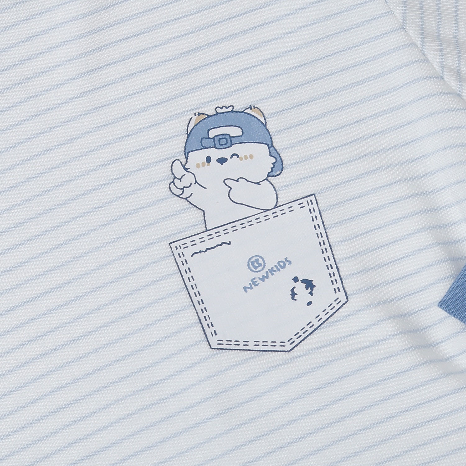 Bộ quần áo dài tay KidsPlaza Otis cổ 3 phân in gấu ND25T (Xanh) 