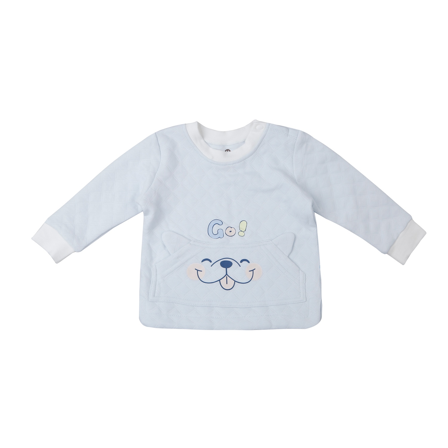 Bộ quần áo dài tay trần bông cài vai KidsPlaza M25D (Xanh)