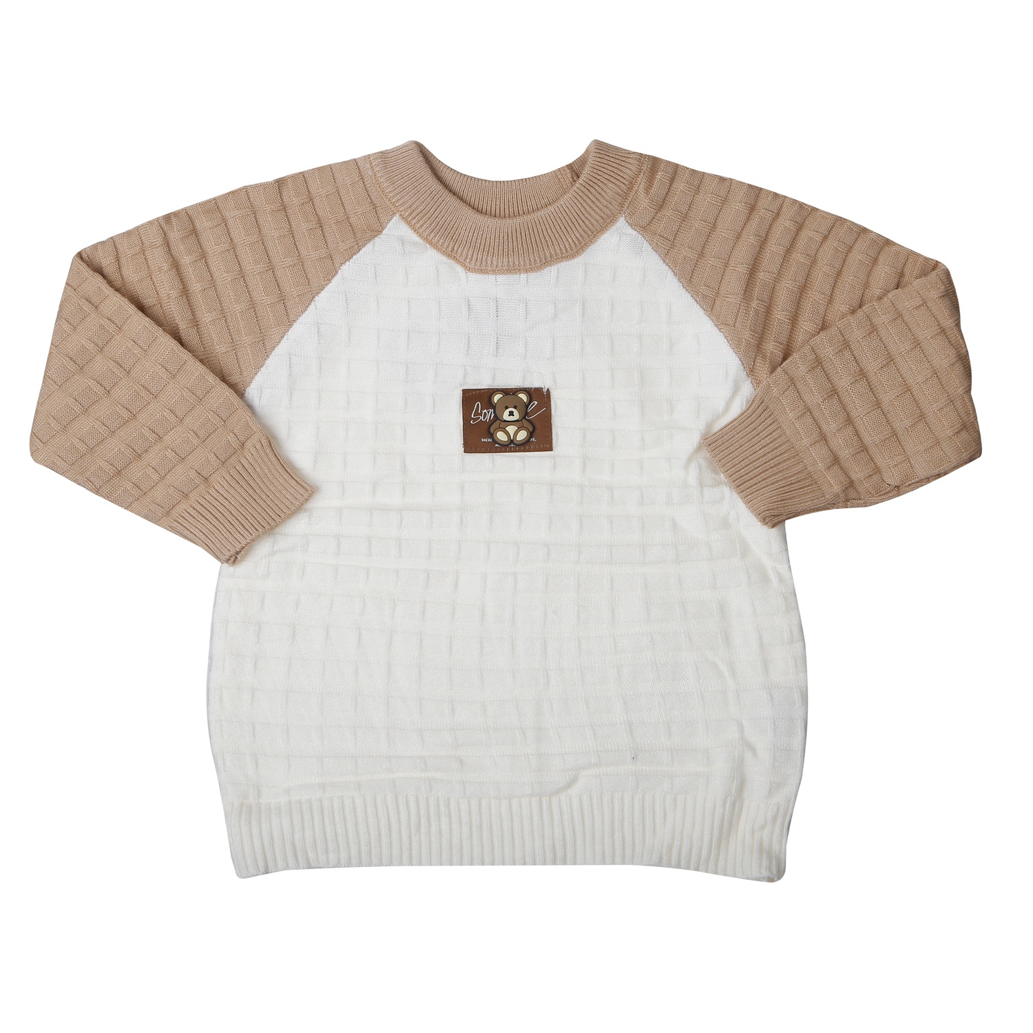 Bộ quần áo len cho bé trai Mamago hình gấu 25M-QA01 (Nâu)