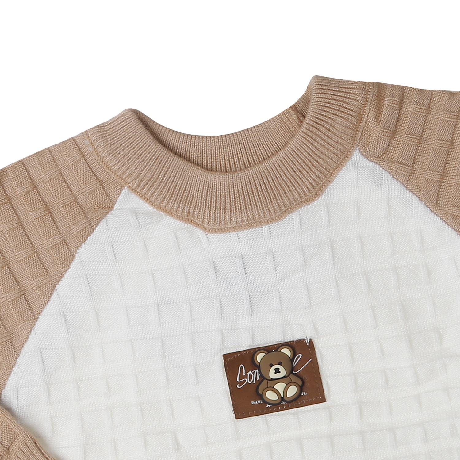 Bộ quần áo len cho bé trai Mamago hình gấu 25M-QA01 (Nâu)