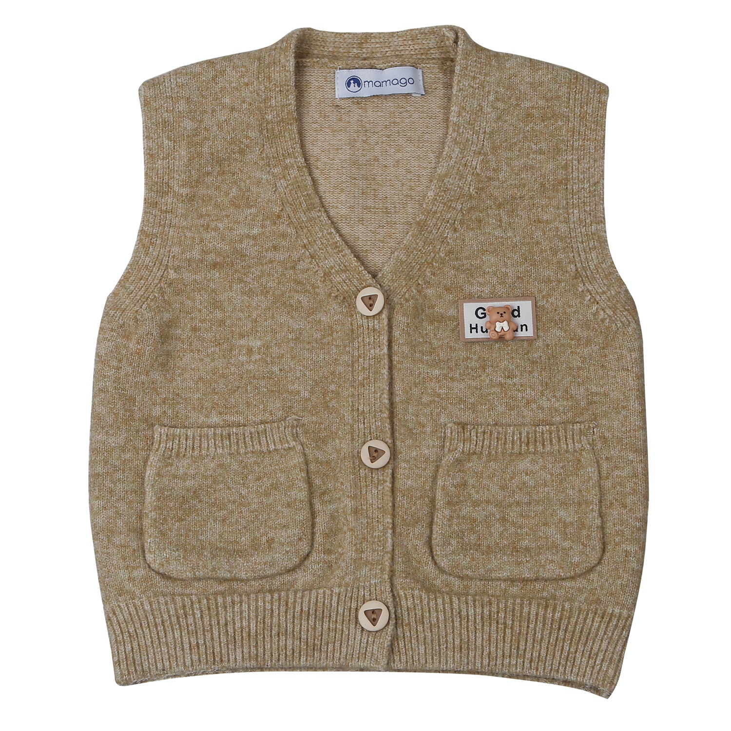 Gile len bé trai Mamago cài cúc 2 tai 25M-G01 (Nâu)