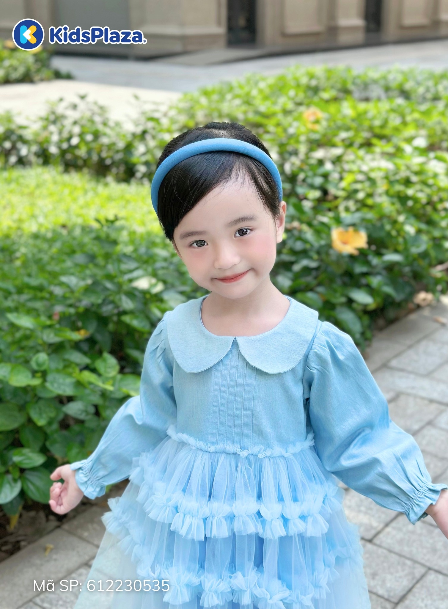 Váy dài bé gái KidsPlaza voan tầng AT25T (Xanh)