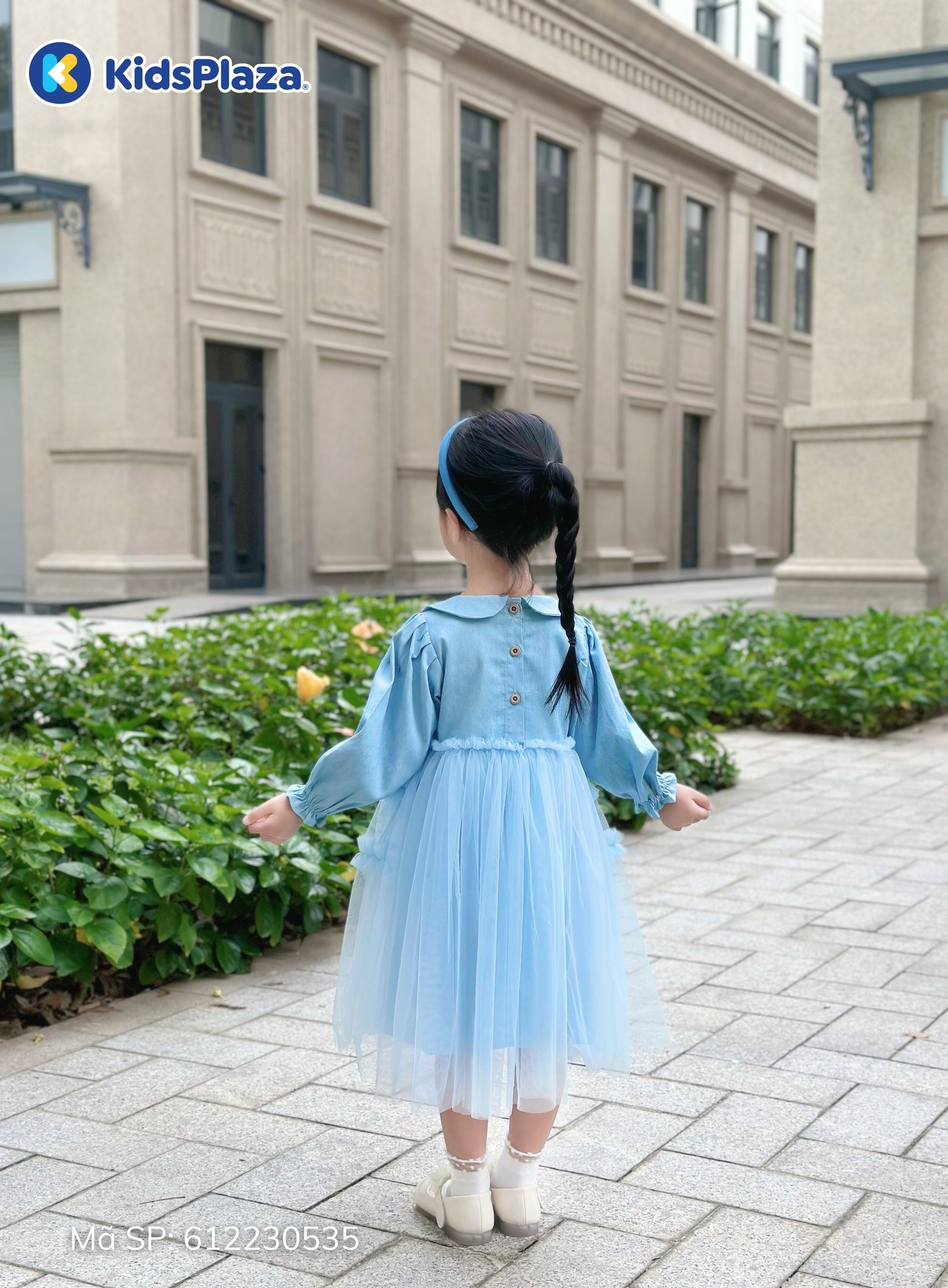 Váy dài bé gái KidsPlaza voan tầng AT25T (Xanh)