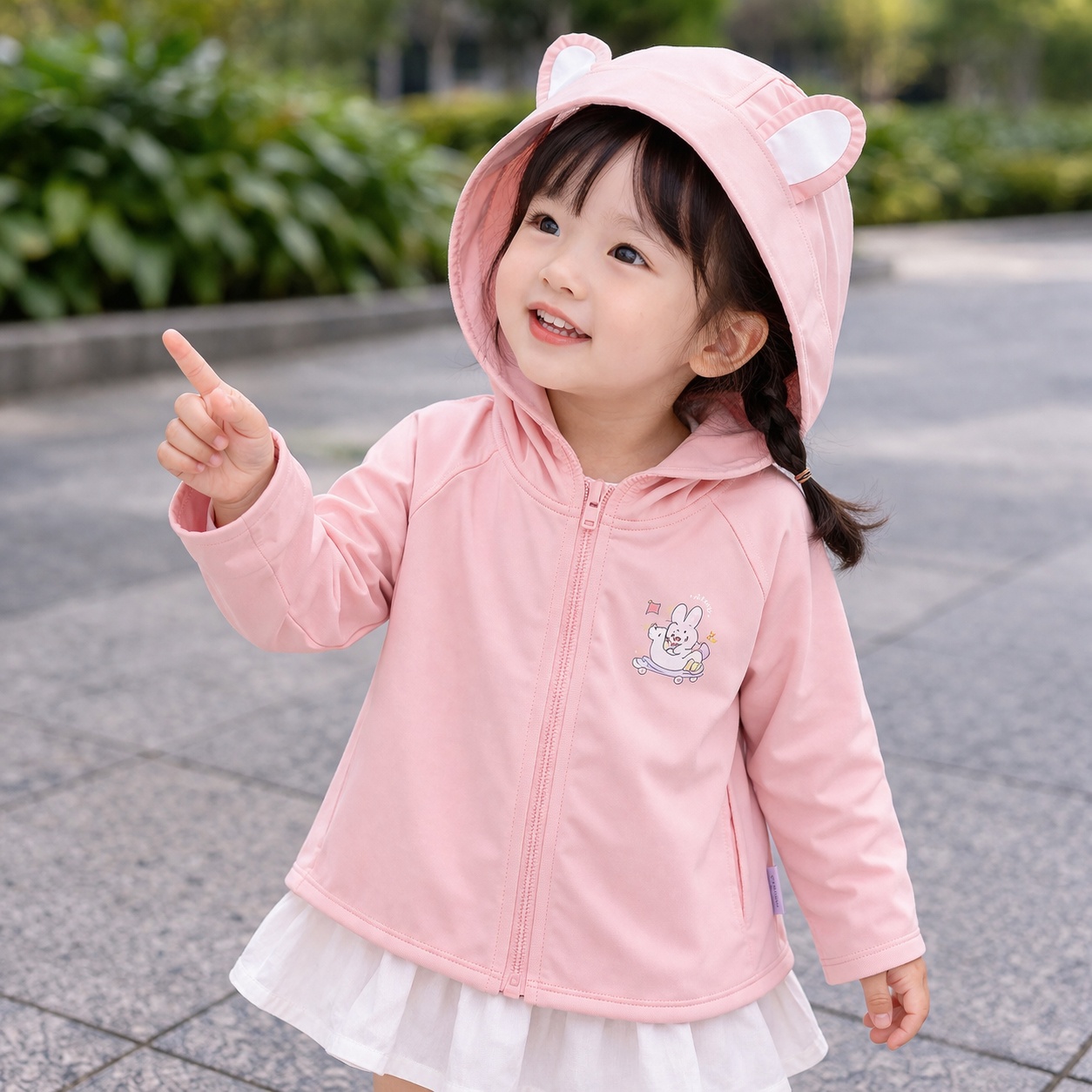 Áo chống nắng bé gái KidsPlaza thỏ TT26H (Hồng) hình 2