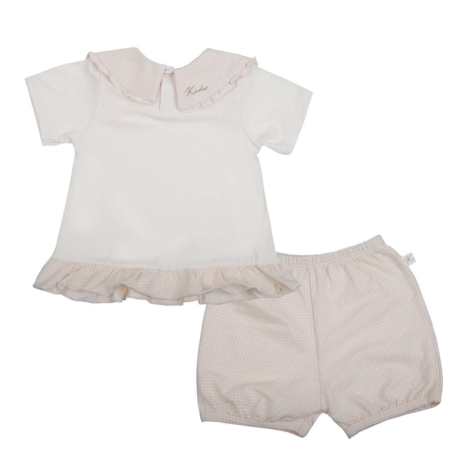 Bộ cộc tay cổ bèo bé gái KidsPlaza Klove2 ND26H (Trắng be) hình 1