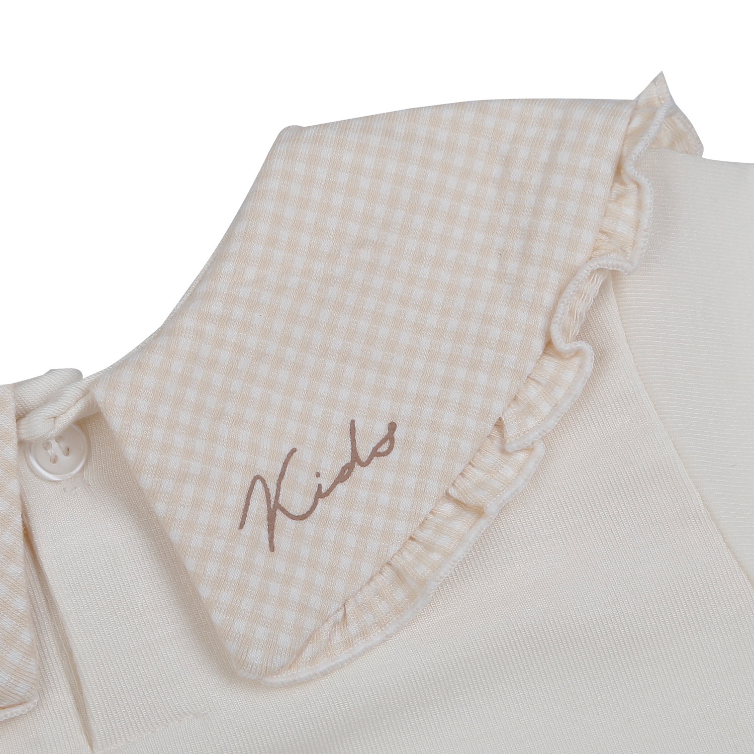 Bộ cộc tay cổ bèo bé gái KidsPlaza Klove2 ND26H (Trắng be) hình 3