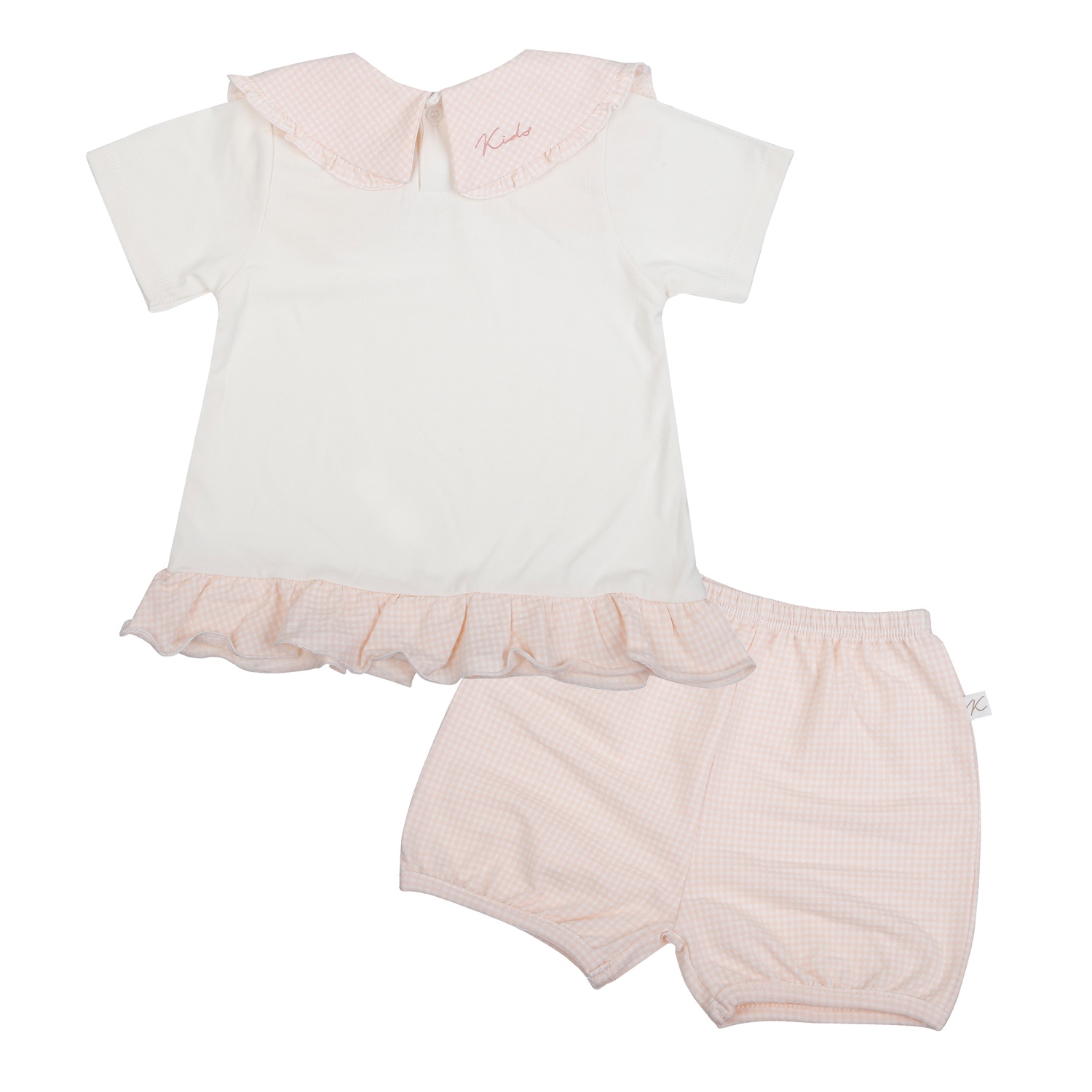 Bộ cộc tay cổ bèo bé gái KidsPlaza Klove2 ND26H (Trắng hồng) hình 1