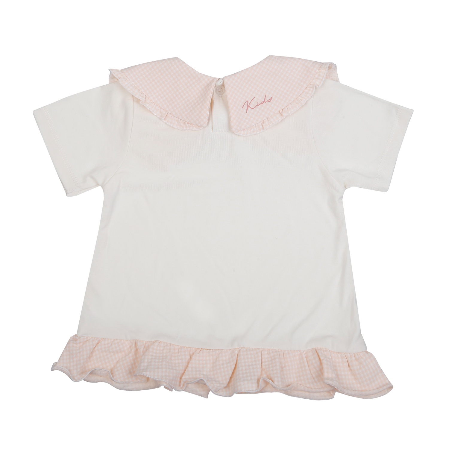 Bộ cộc tay cổ bèo bé gái KidsPlaza Klove2 ND26H (Trắng hồng) hình 2